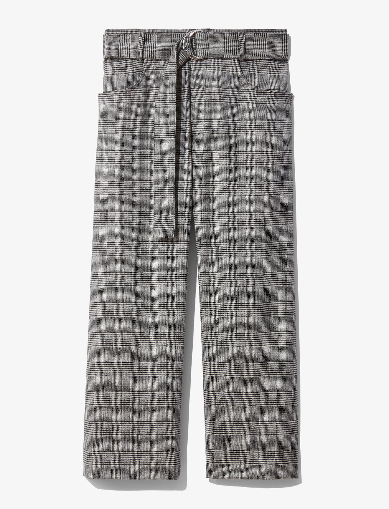 Plaid Belted Slouch Pants #4