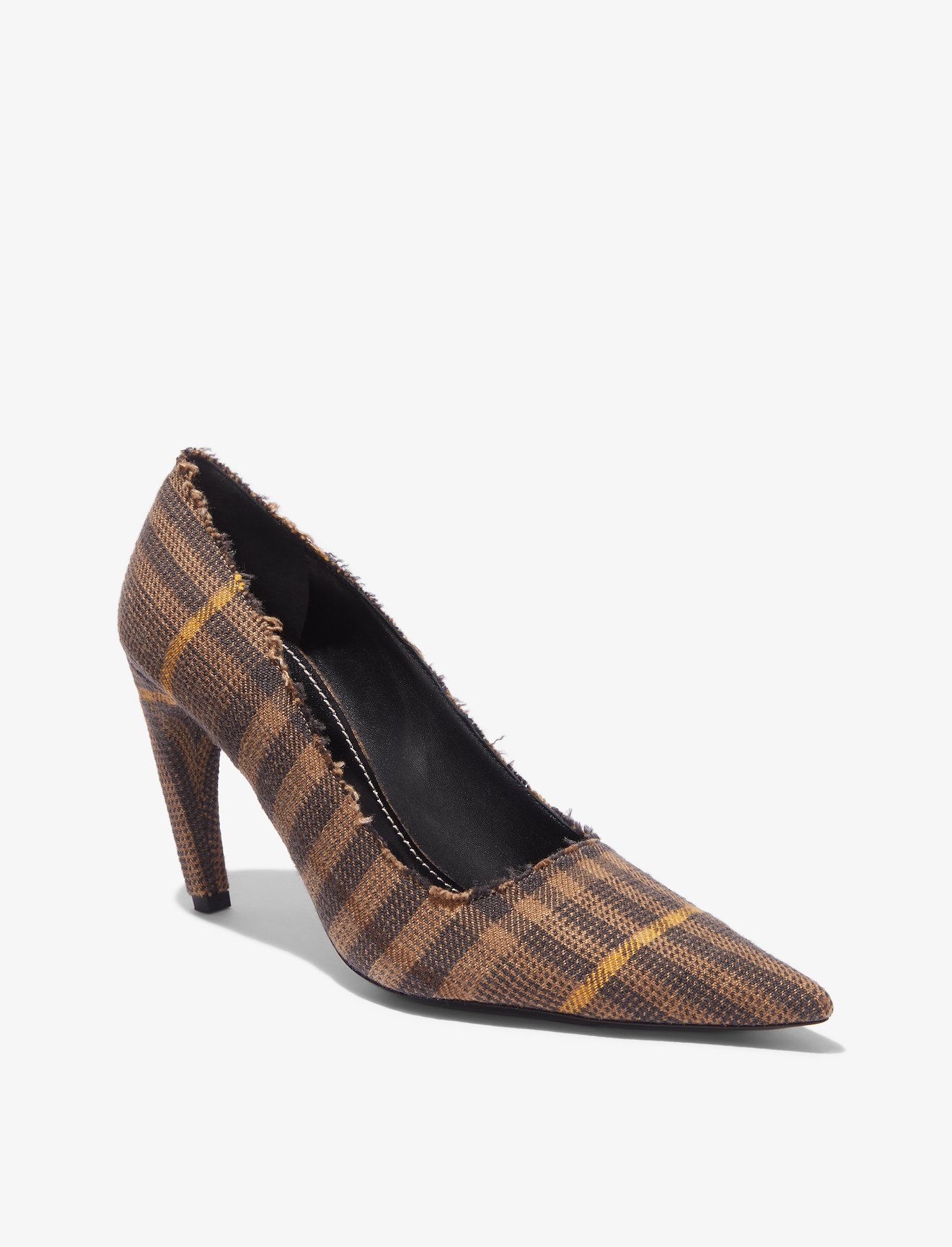 Plaid Curved Heel Pumps #1
