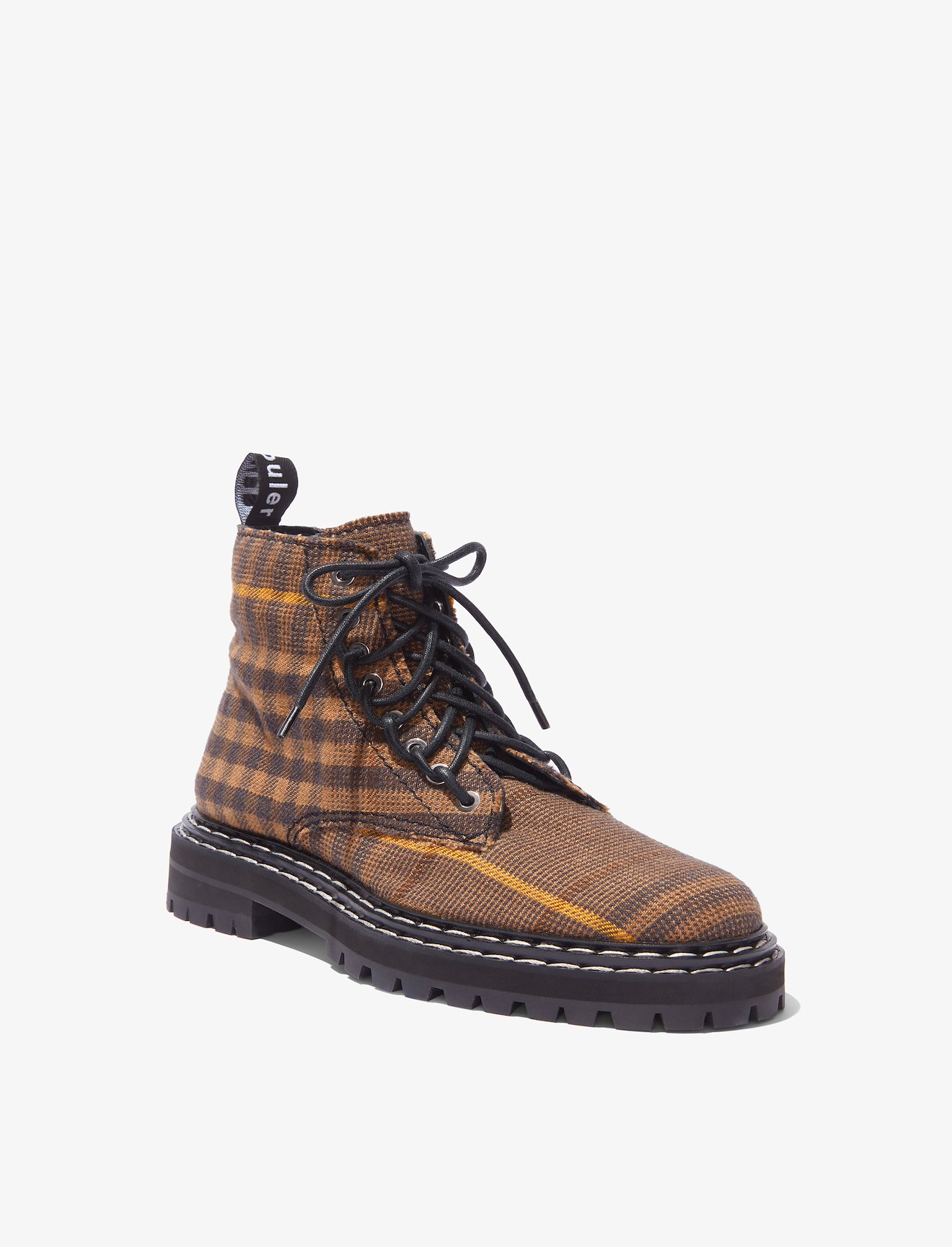 Plaid Lace Up Boots #1