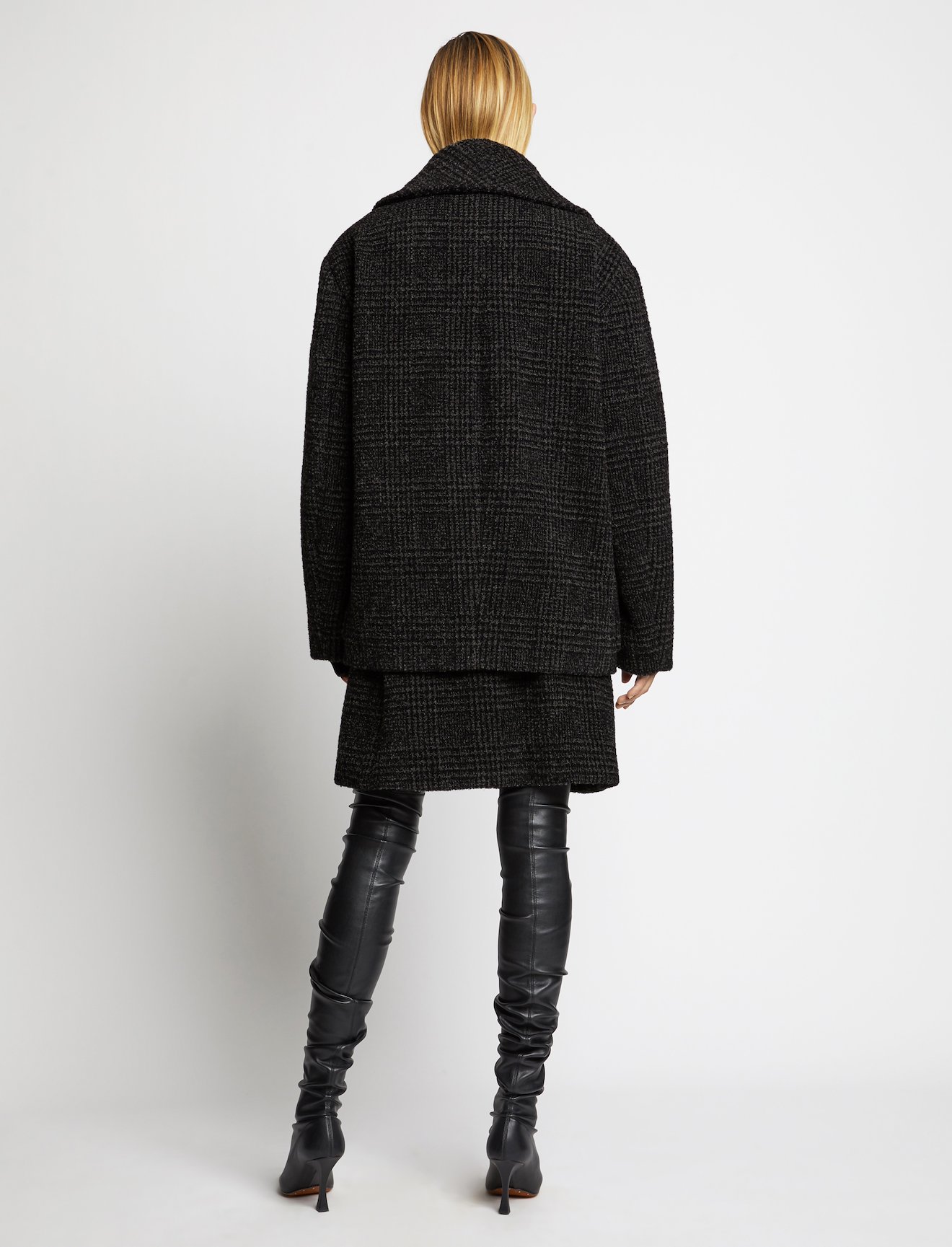 Plaid Wool Peacoat Jacket #2