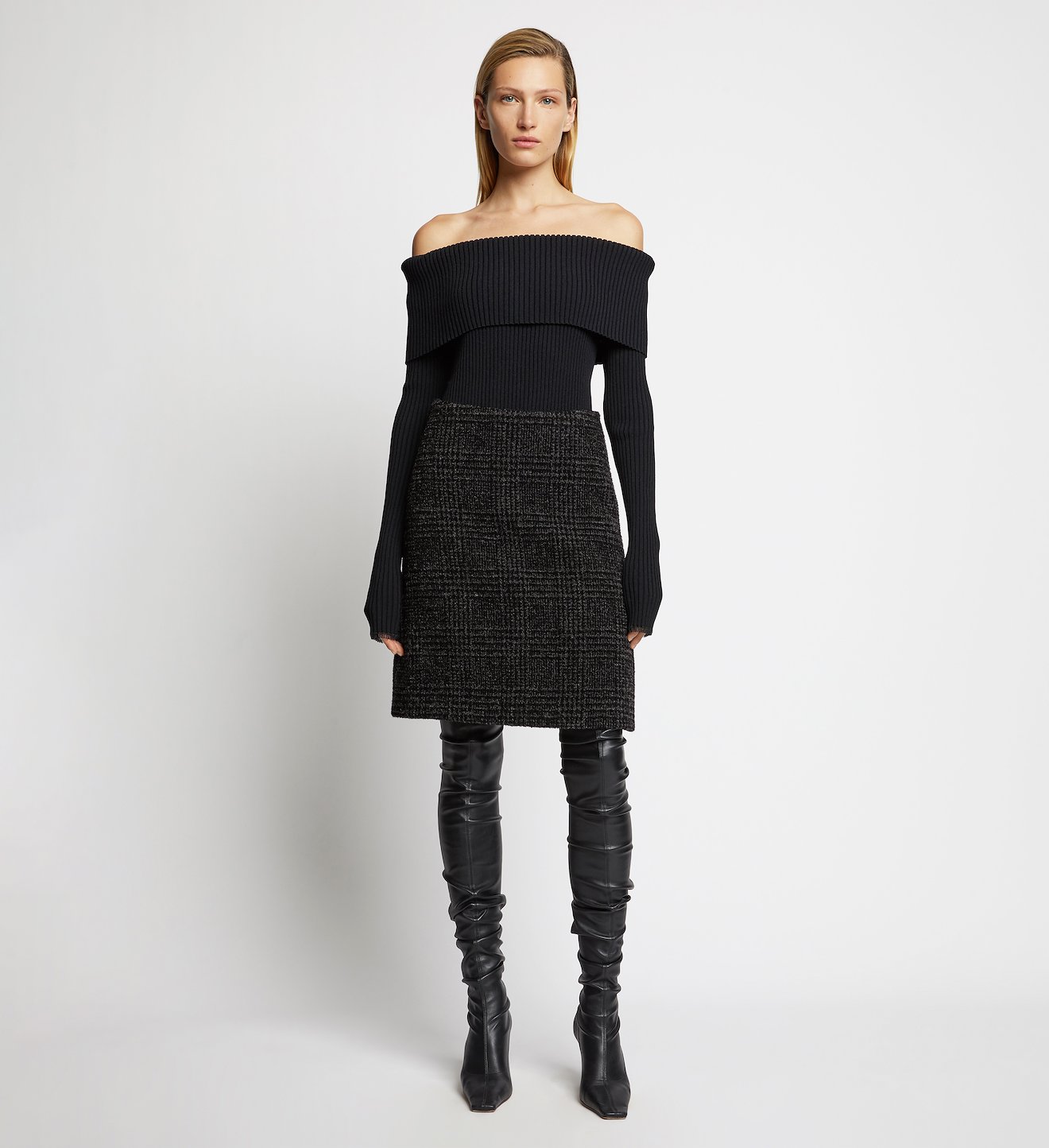 Plaid Wool Skirt