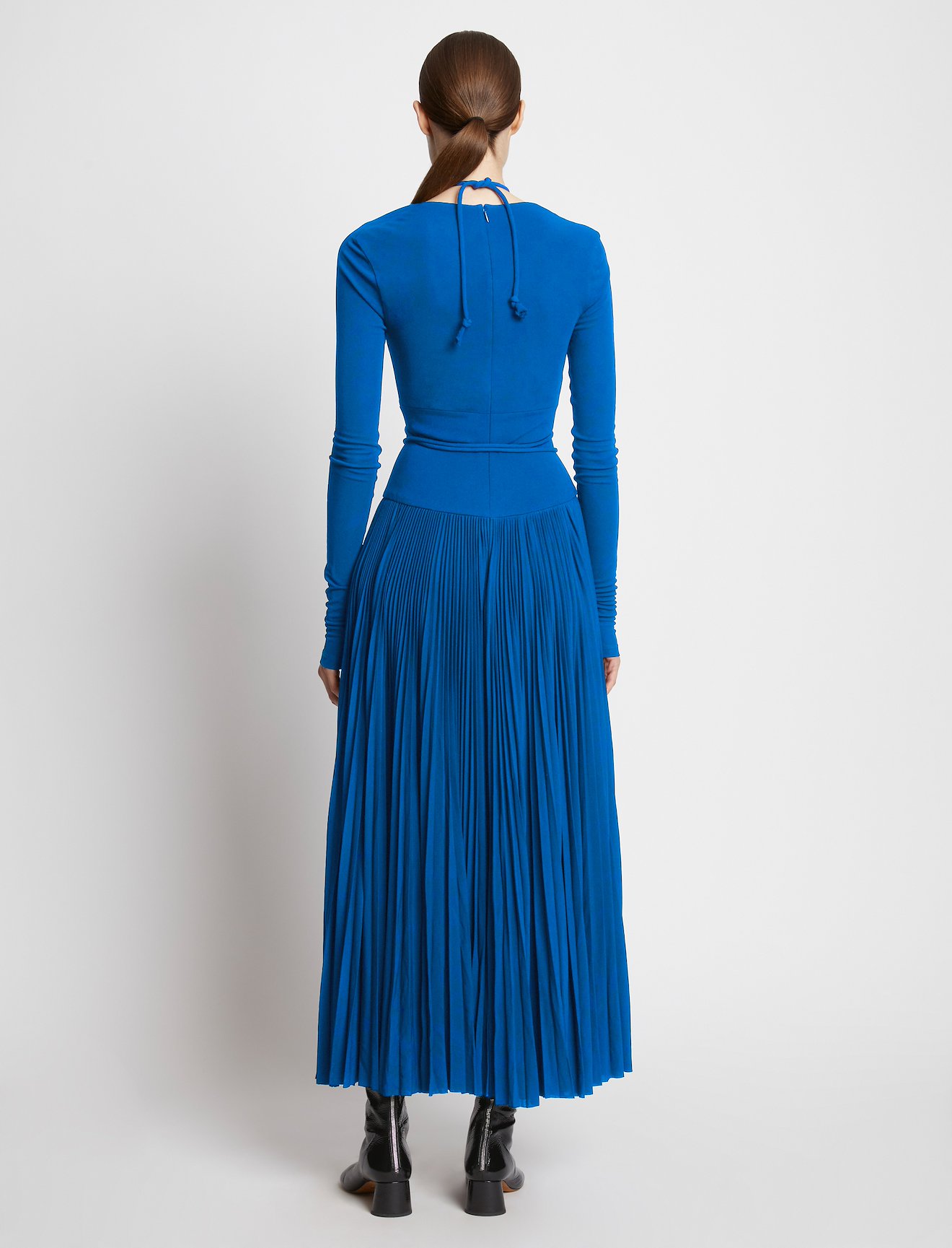 Pleated Matte Jersey Halter Dress #2