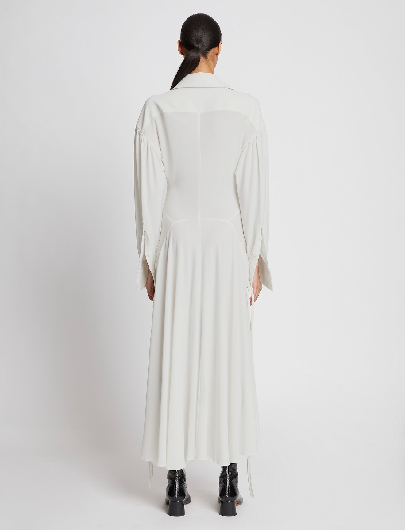 Pleated Matte Jersey Shirt Dress #2