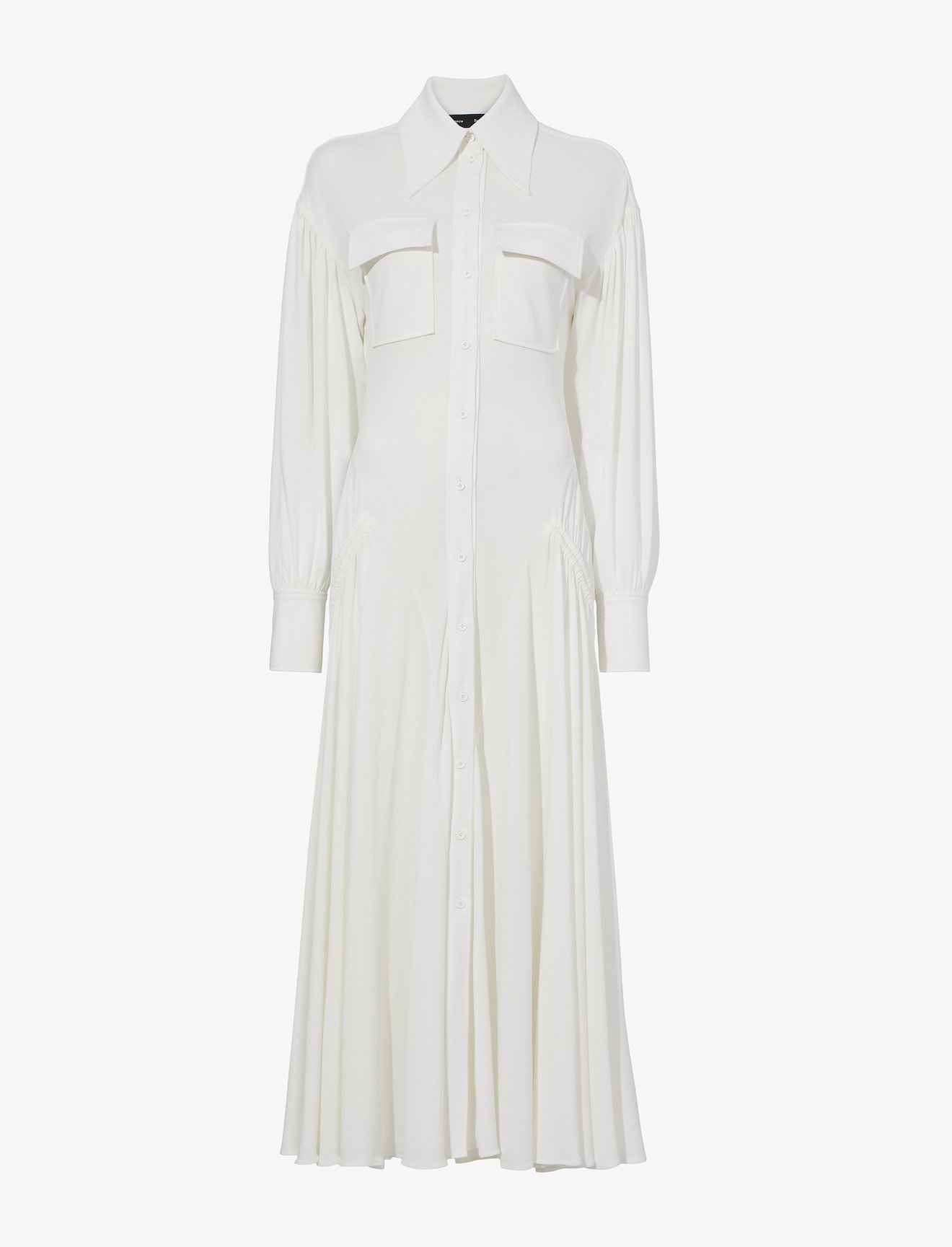Pleated Matte Jersey Shirt Dress #4