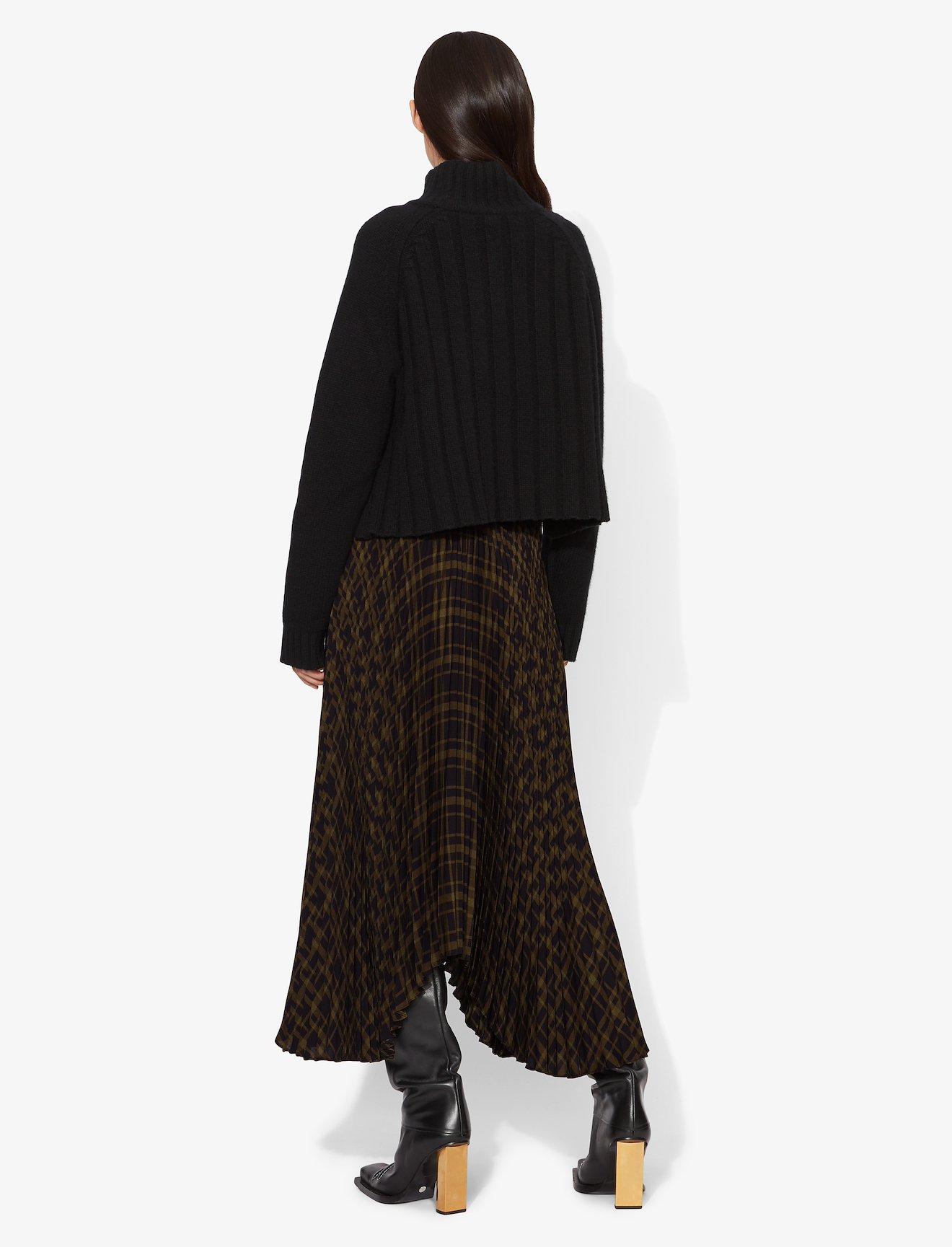 Pleated Plaid Chiffon Skirt #2