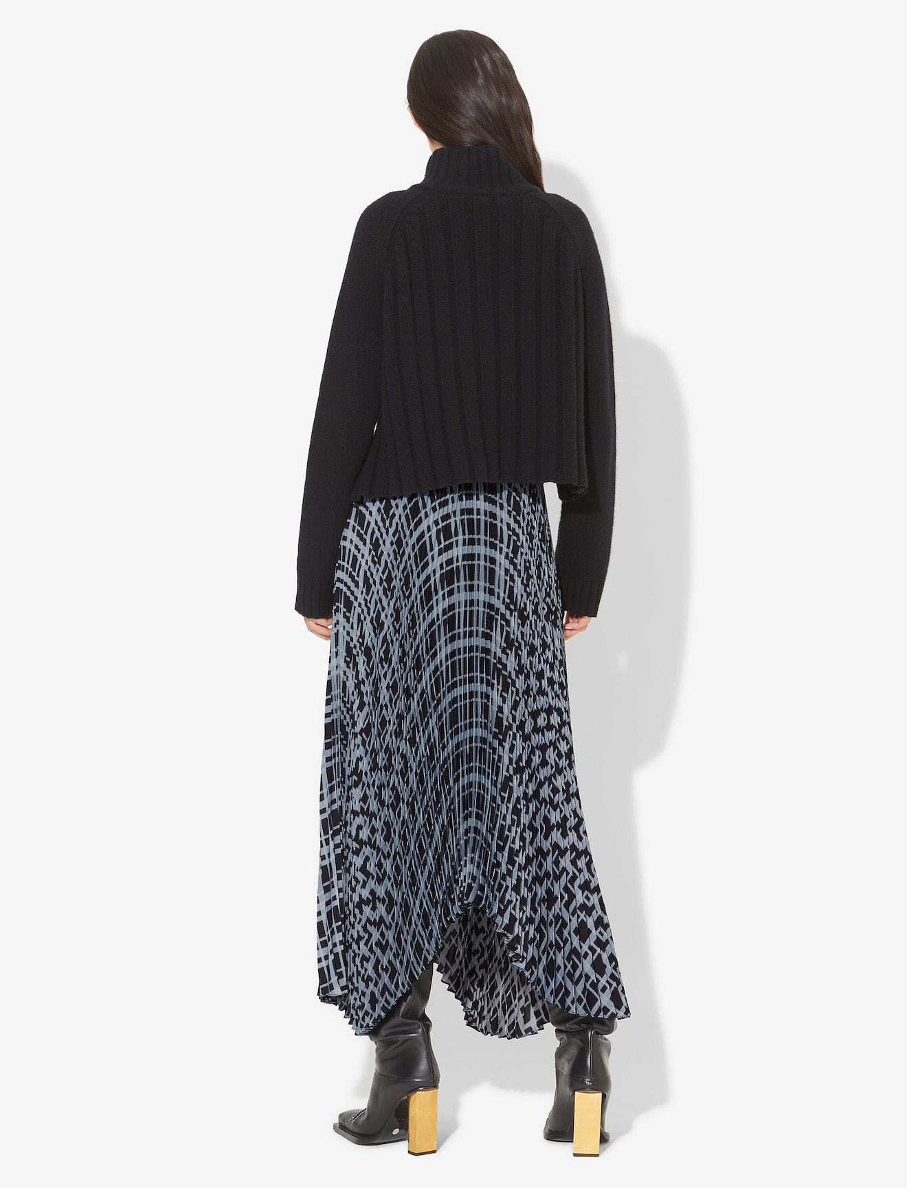 Pleated Plaid Chiffon Skirt #2