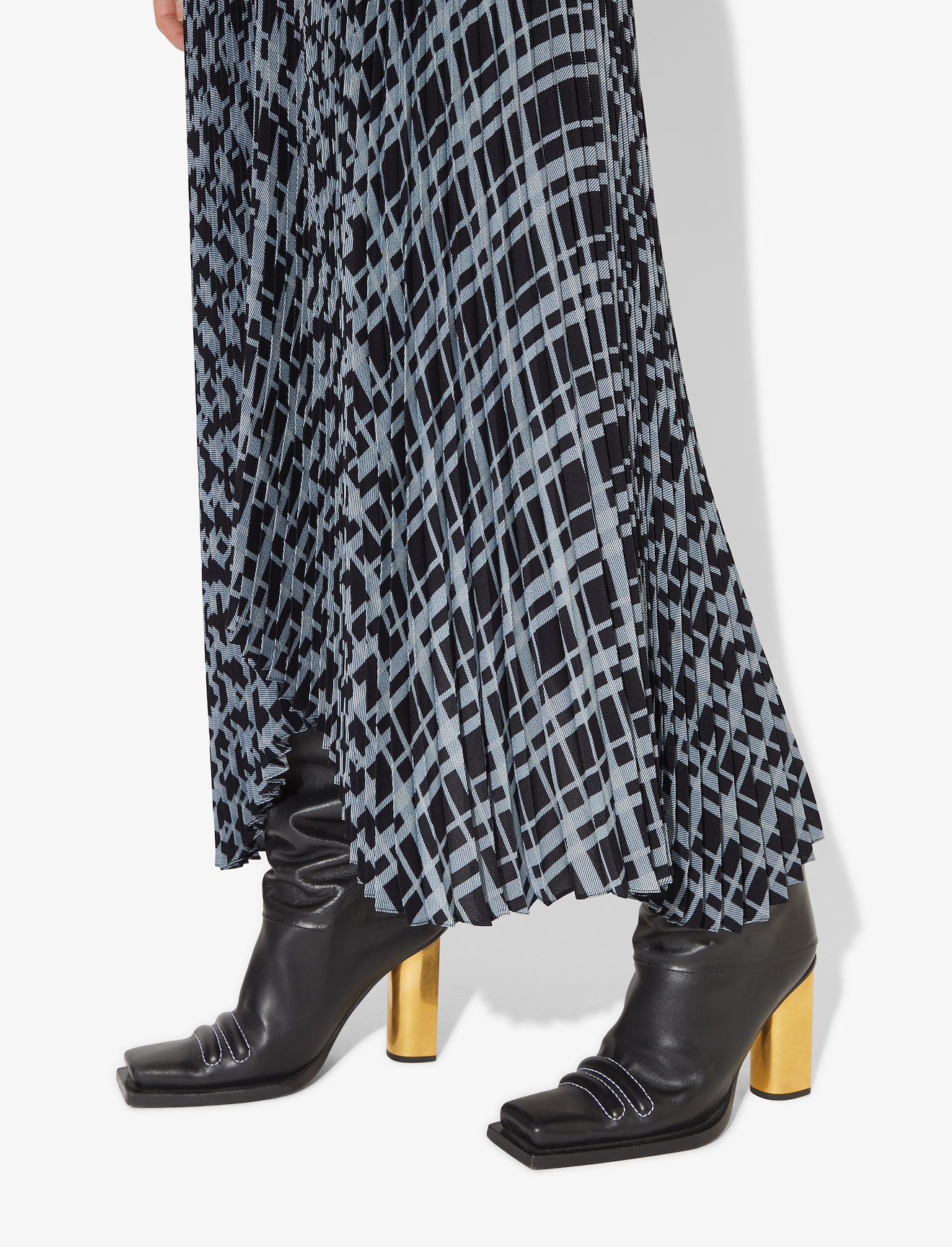 Pleated Plaid Chiffon Skirt #3