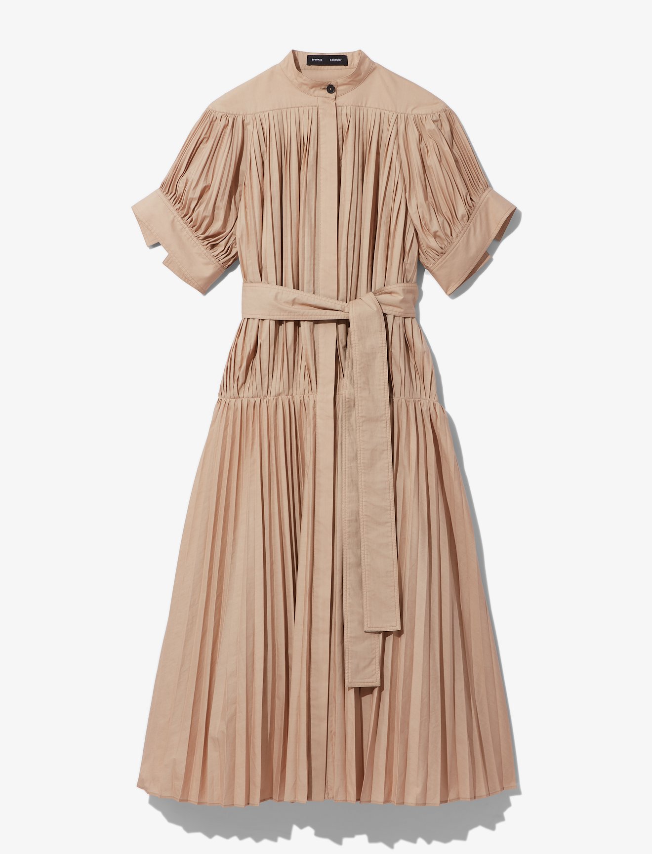 Pleated Poplin Belted Dress #4