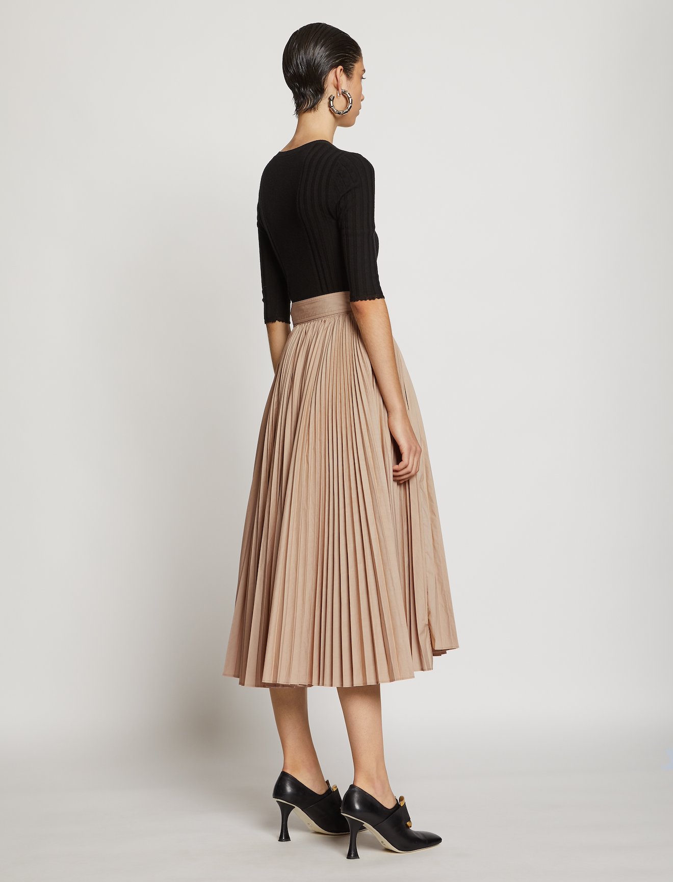 Pleated Poplin Wrap Skirt #2