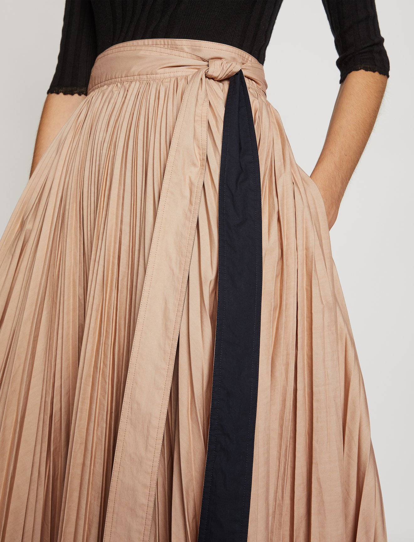 Pleated Poplin Wrap Skirt #3