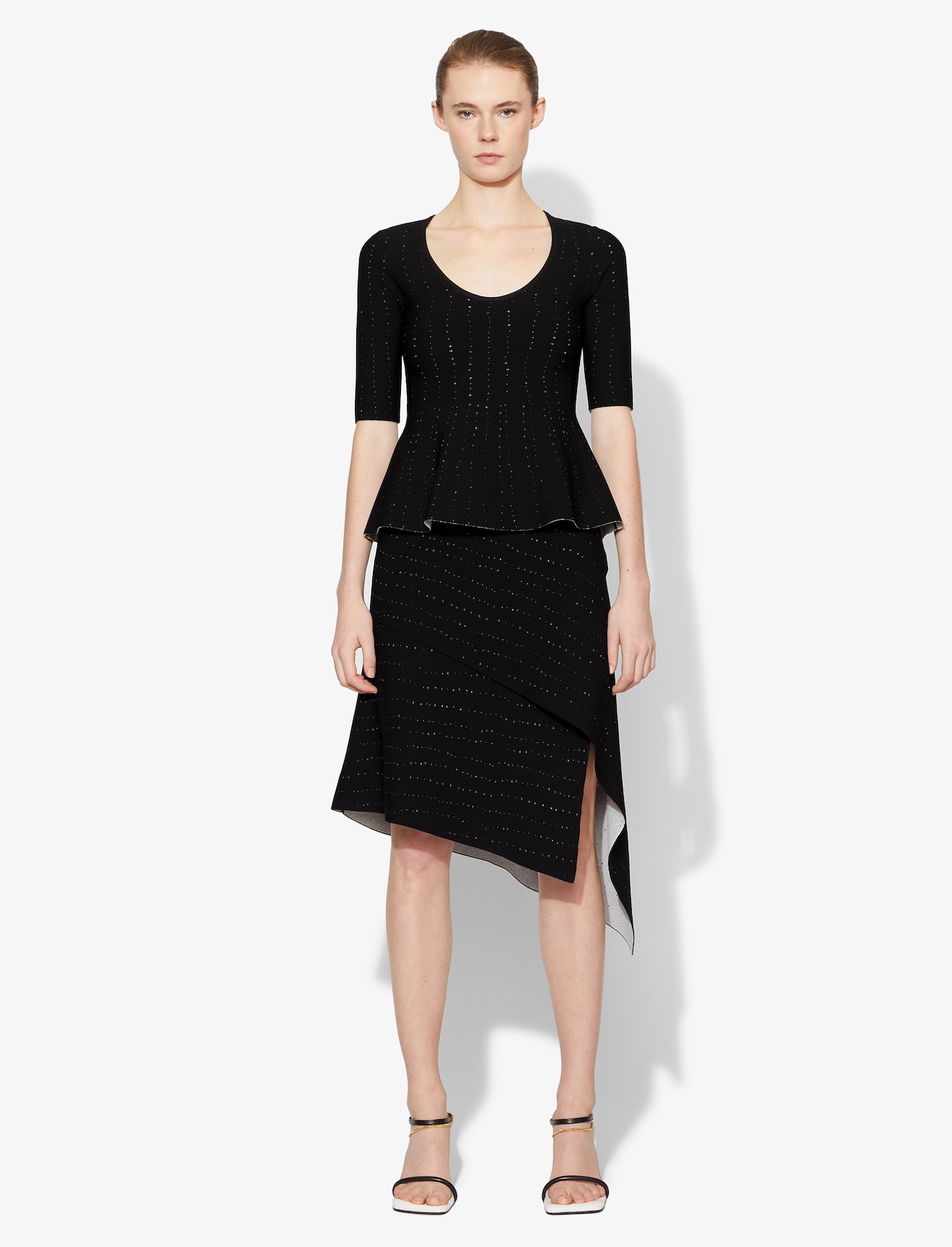 Pointelle Scoop Neck Knit Top #1