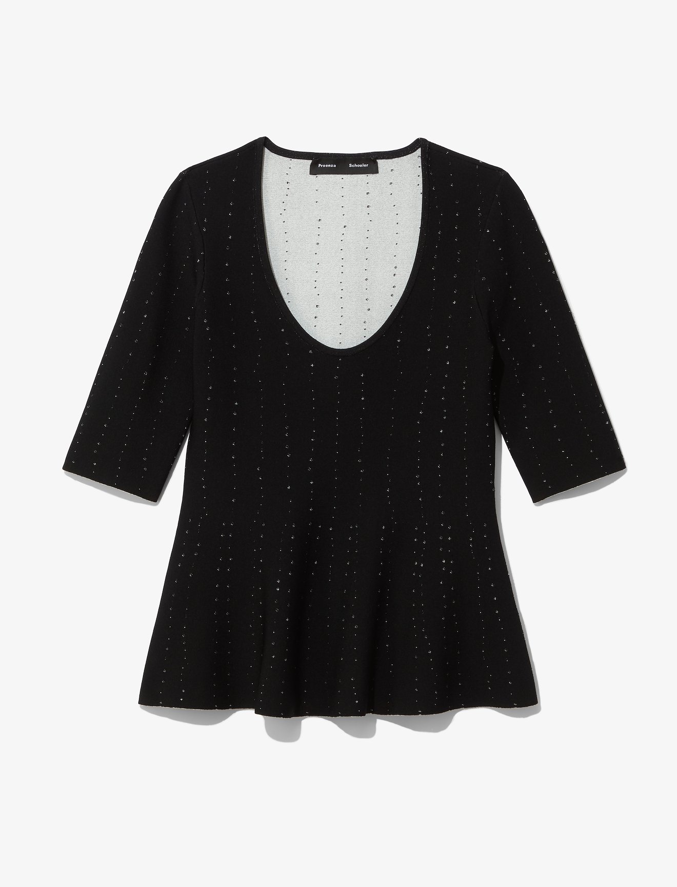 Pointelle Scoop Neck Knit Top #4