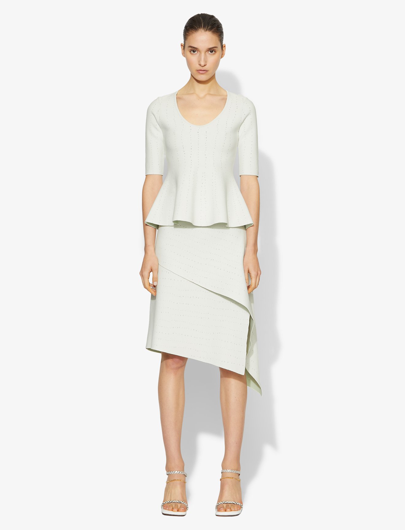 Pointelle Scoop Neck Knit Top #1