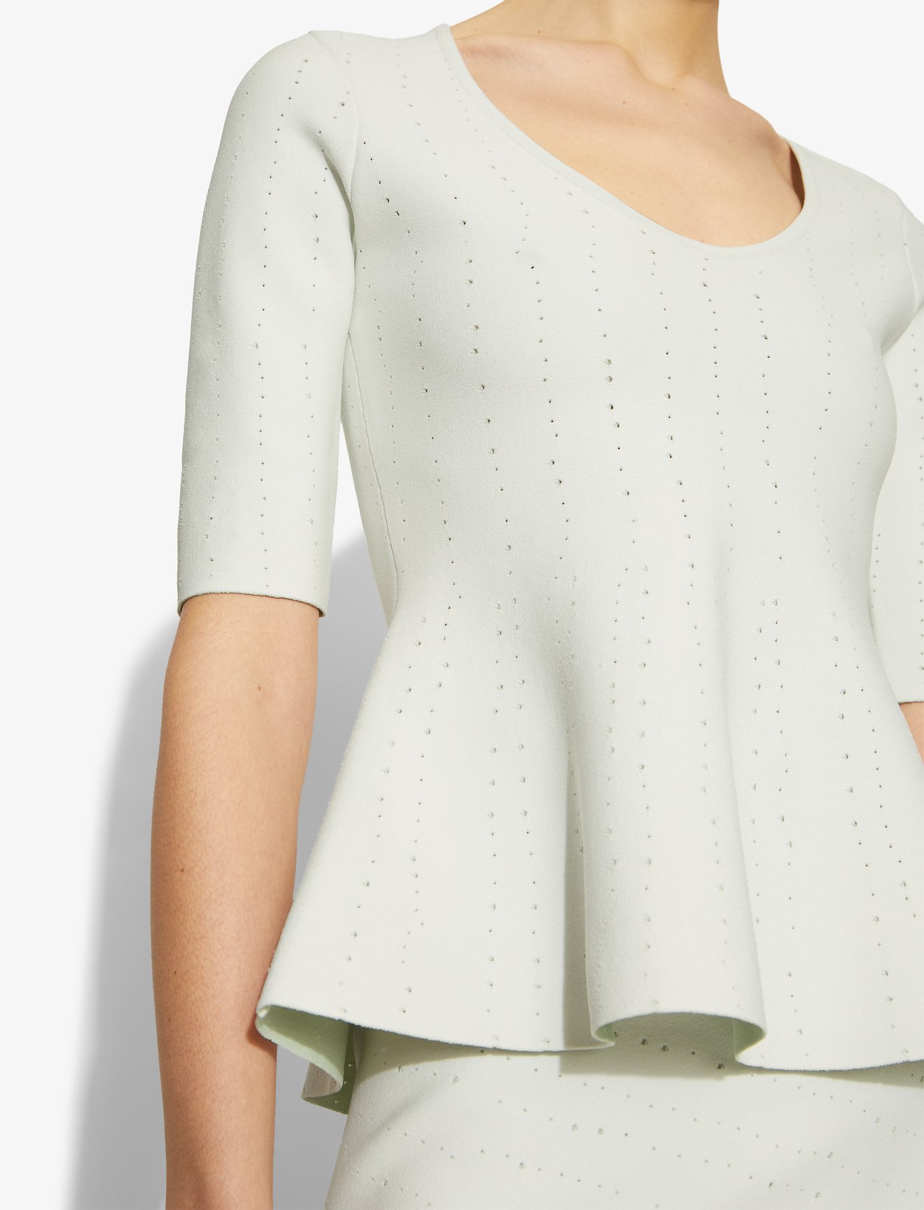 Pointelle Scoop Neck Knit Top #3