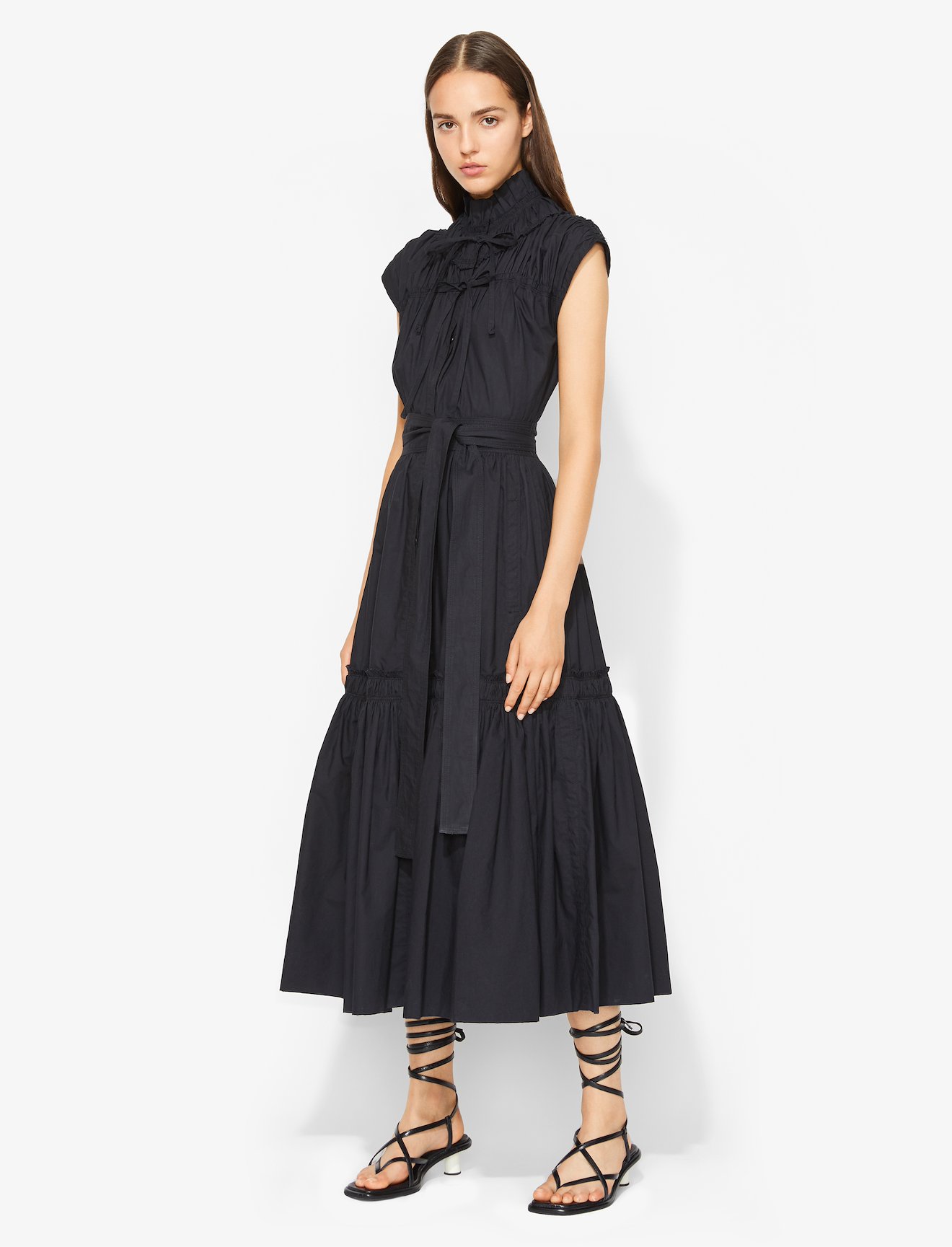 Poplin Gathered Tiered Dress #1