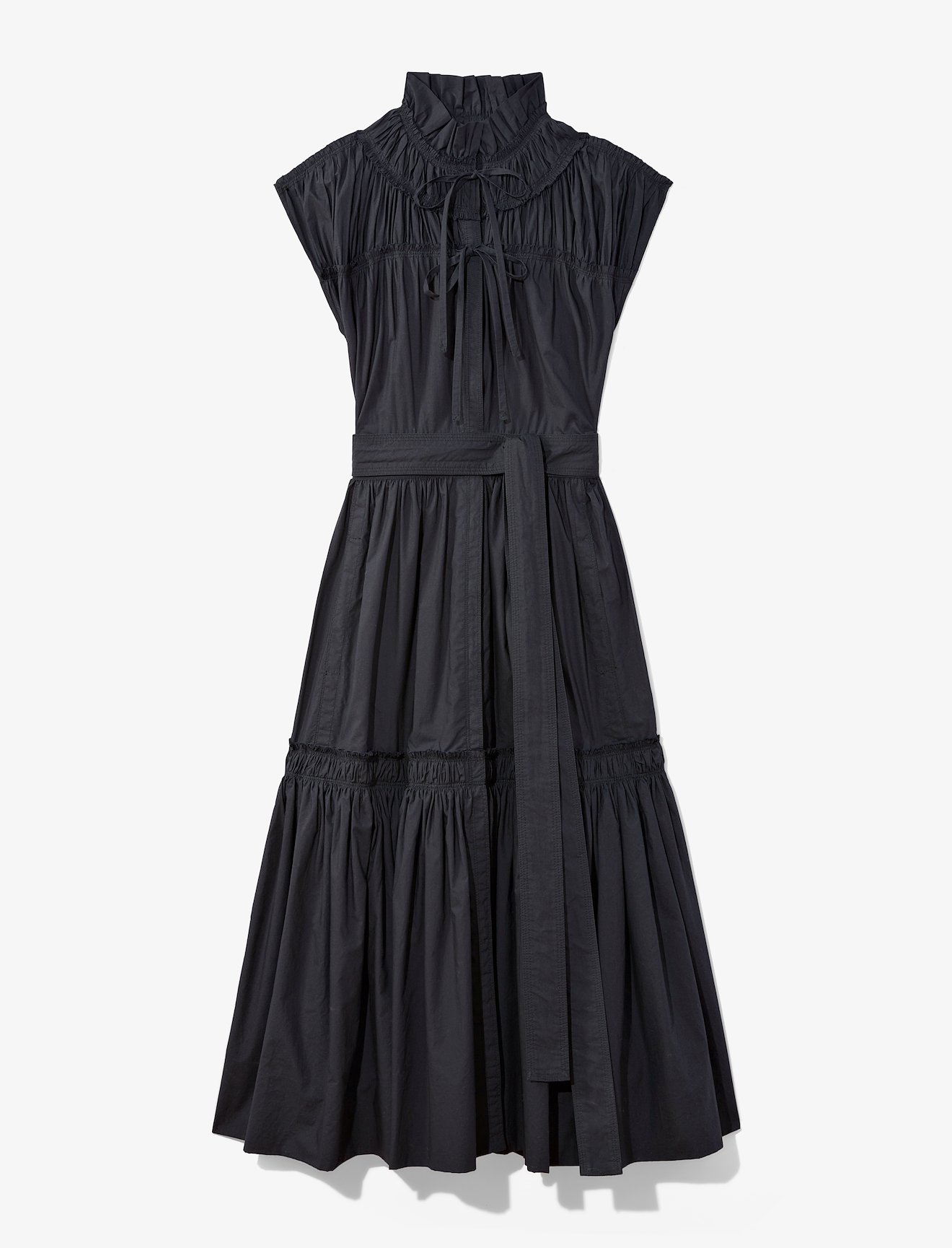 Poplin Gathered Tiered Dress #4