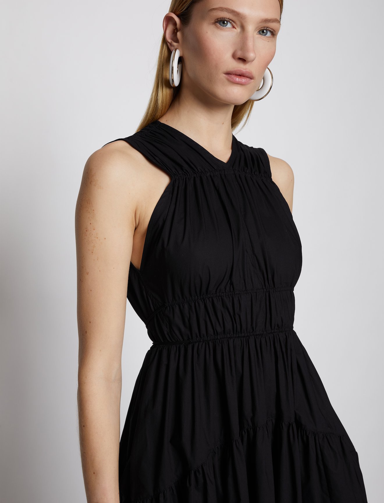 Poplin Gathered Tiered Dress #3