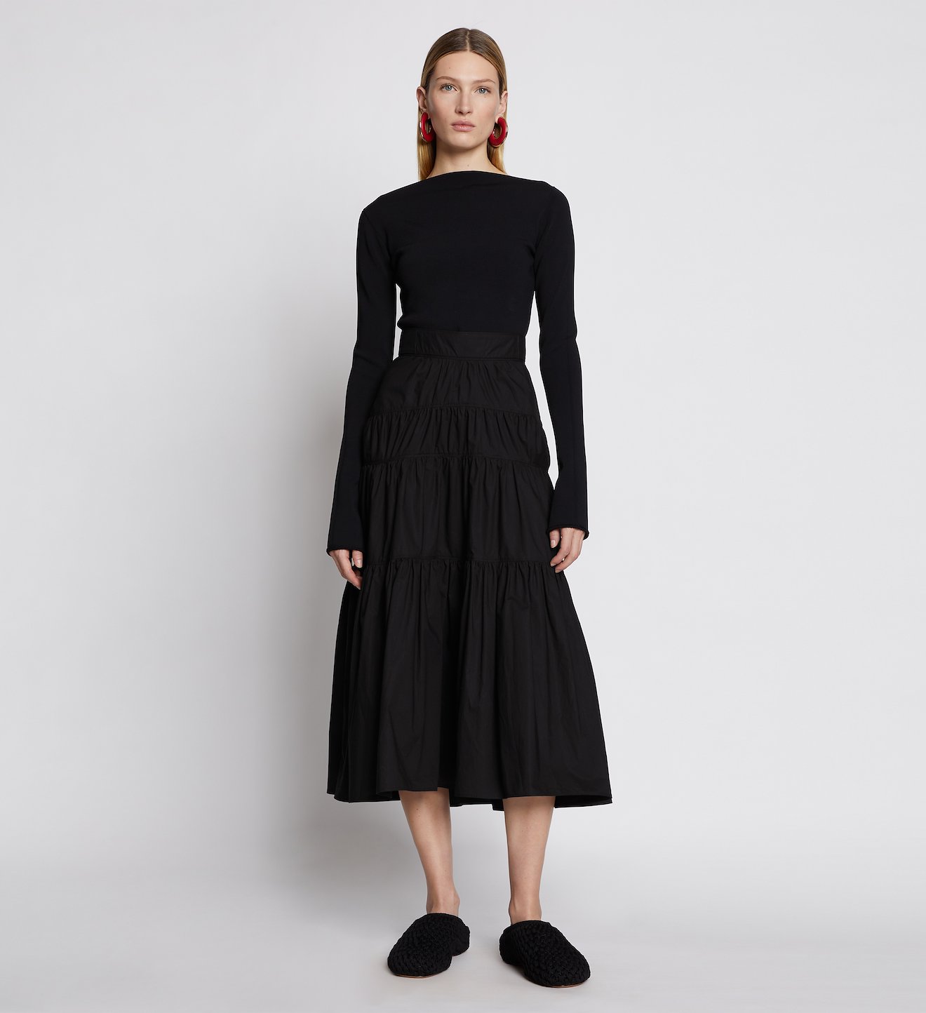 Poplin Tiered Skirt