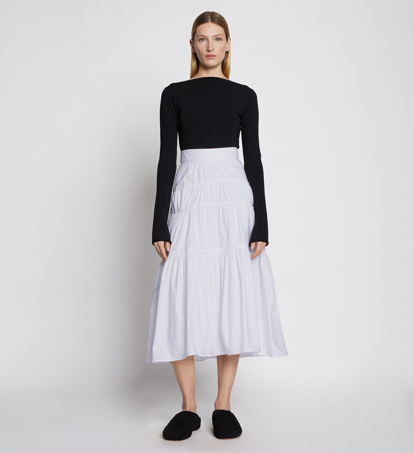 Poplin Tiered Skirt