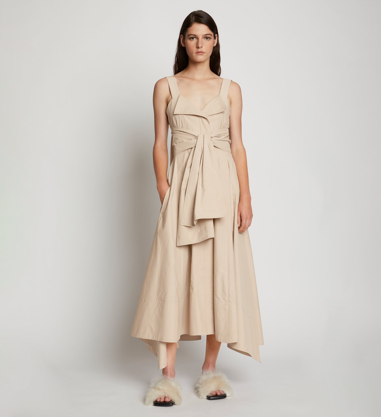 Poplin Waist Tie Dress