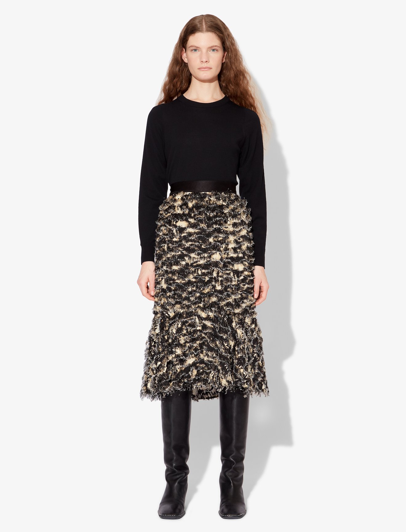 Printed Fil Coupe Fluted Skirt #1