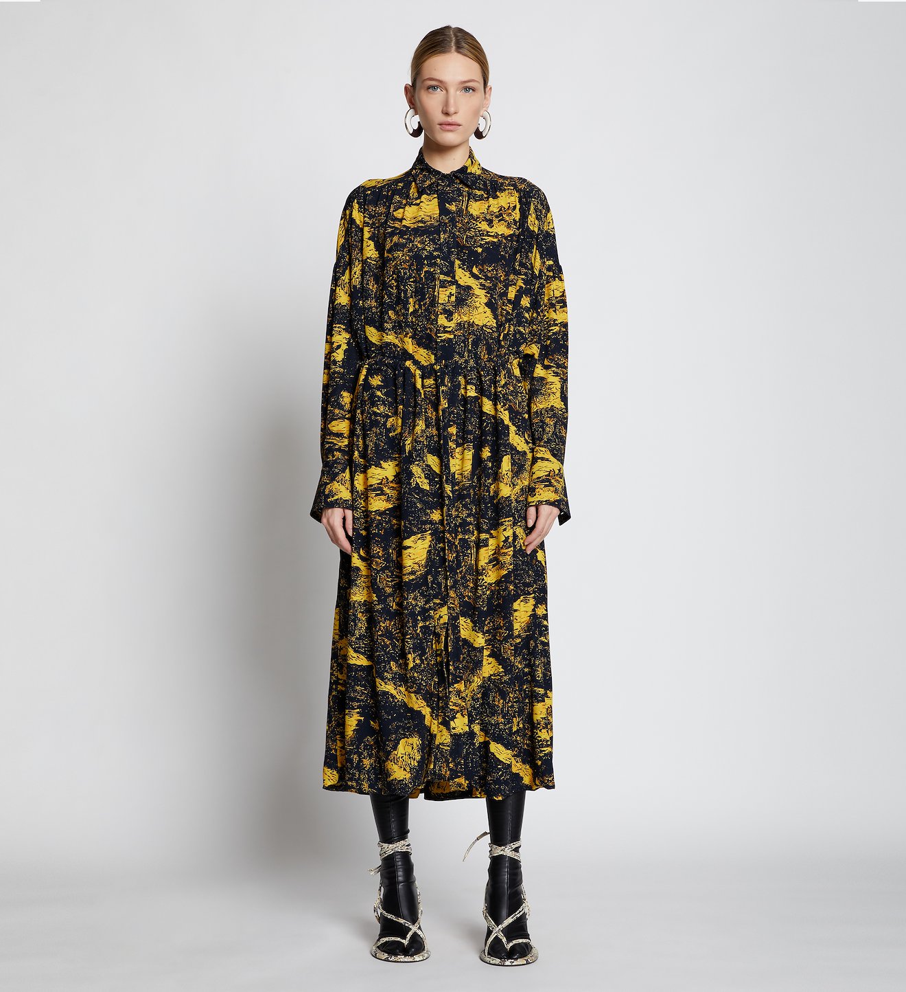 printed mid-length dress