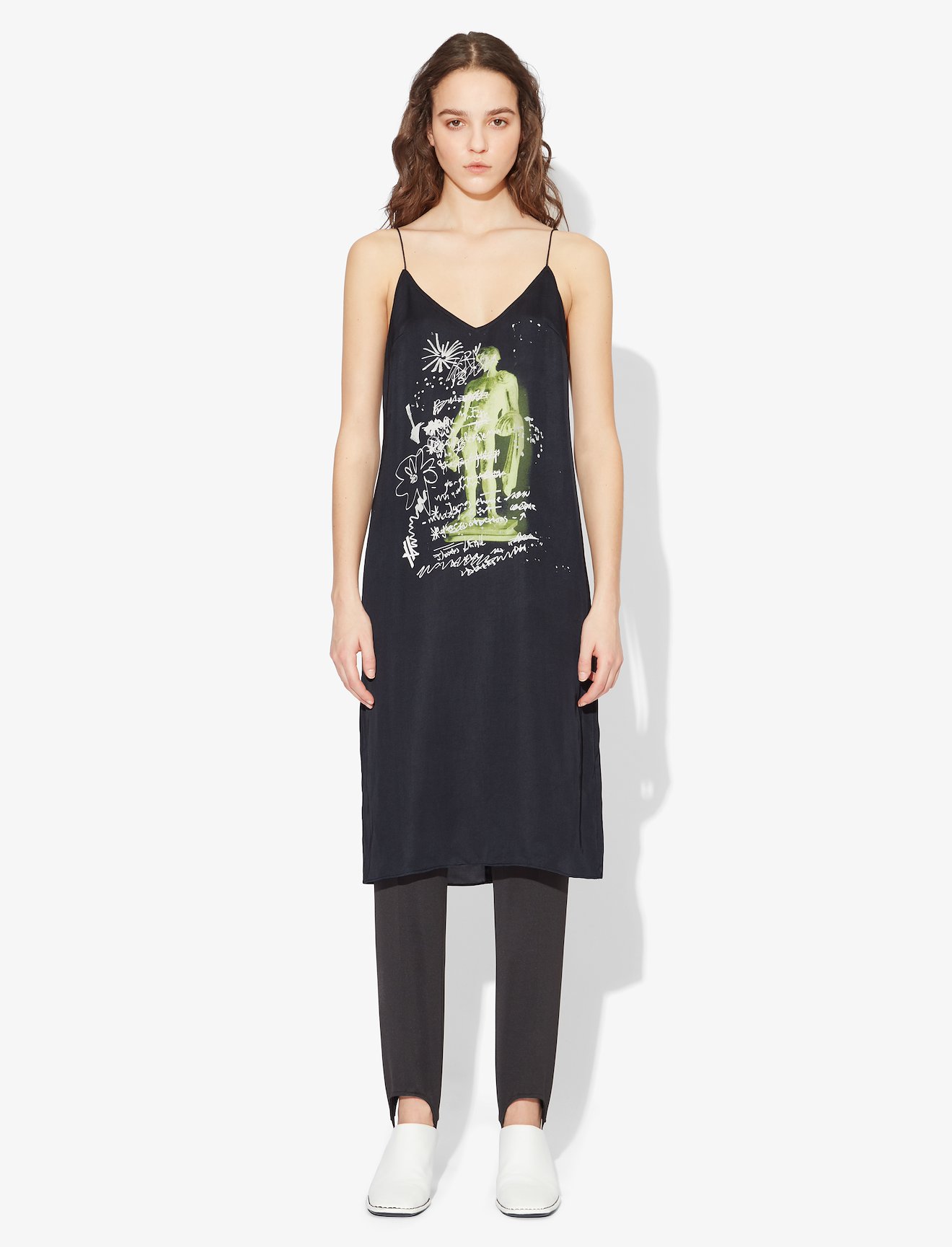 Printed Sketch Slip Dress #1