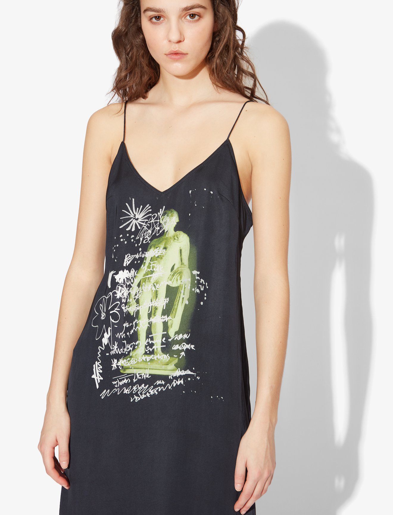 Printed Sketch Slip Dress #3