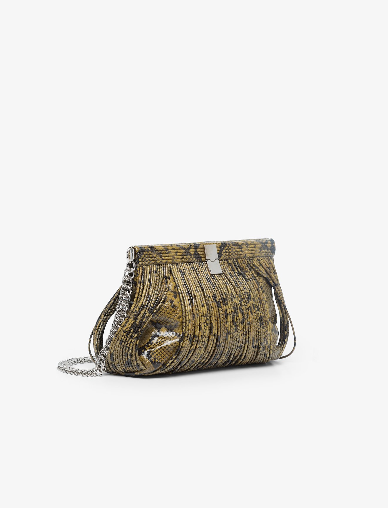 Printed Snake Rolo Frame Clutch #1