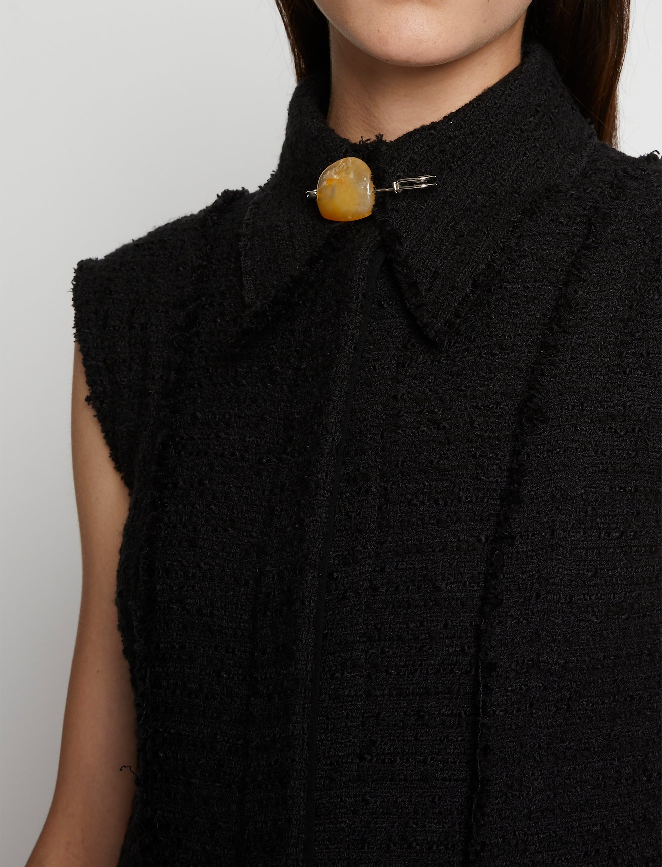 Raw Edge Tweed Sleeveless Dress #3