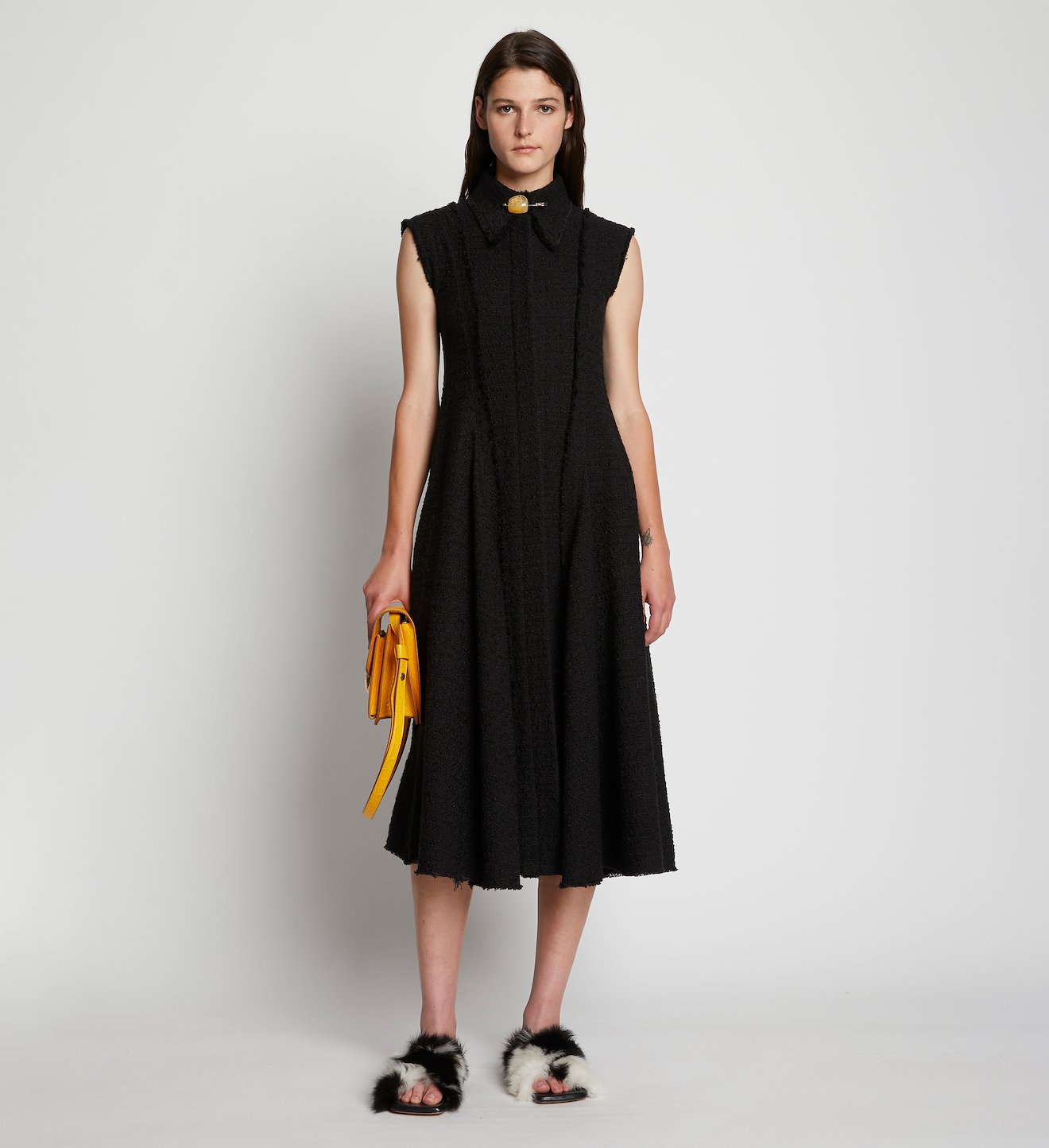 Raw Edge Tweed Sleeveless Dress
