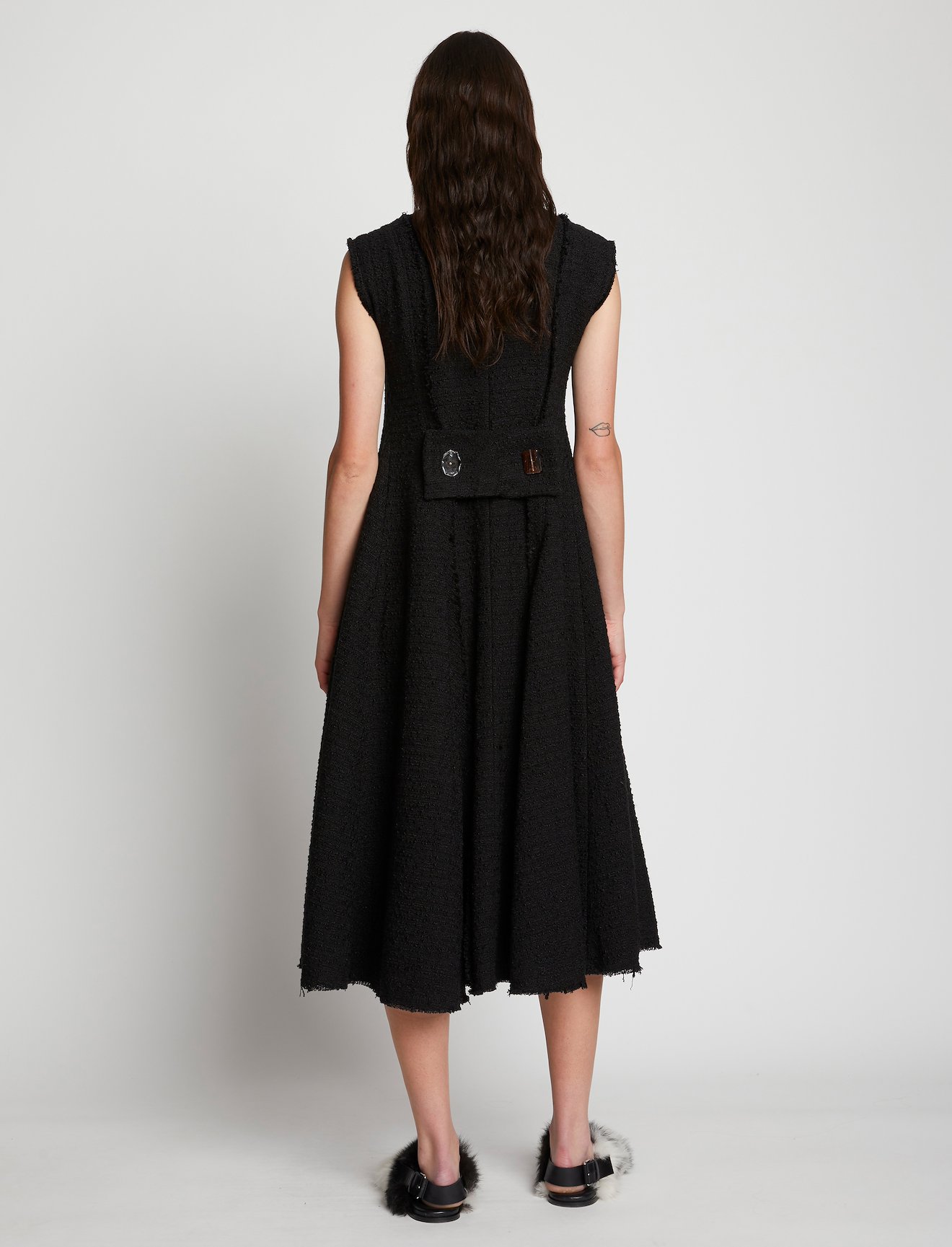 Raw Edge Tweed Sleeveless Dress #2