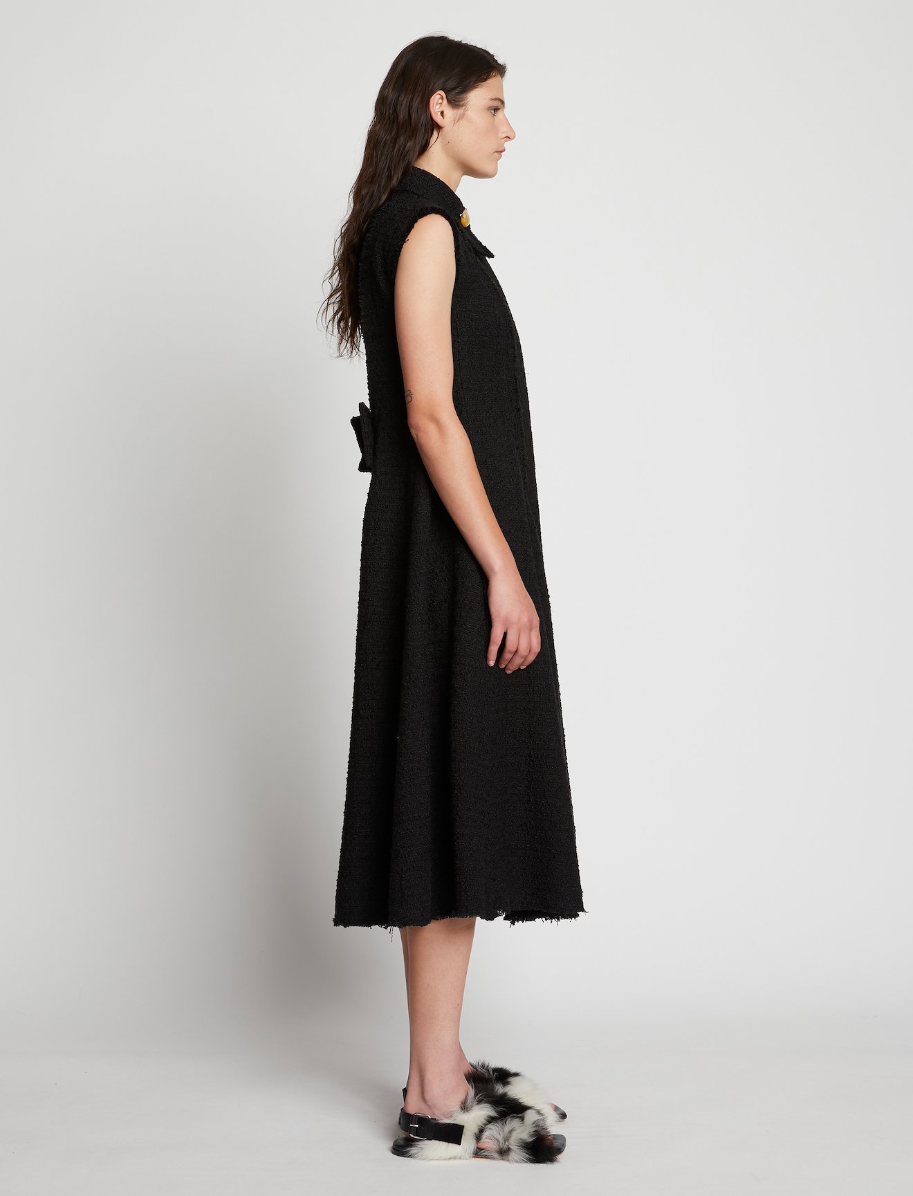 Raw Edge Tweed Sleeveless Dress #1