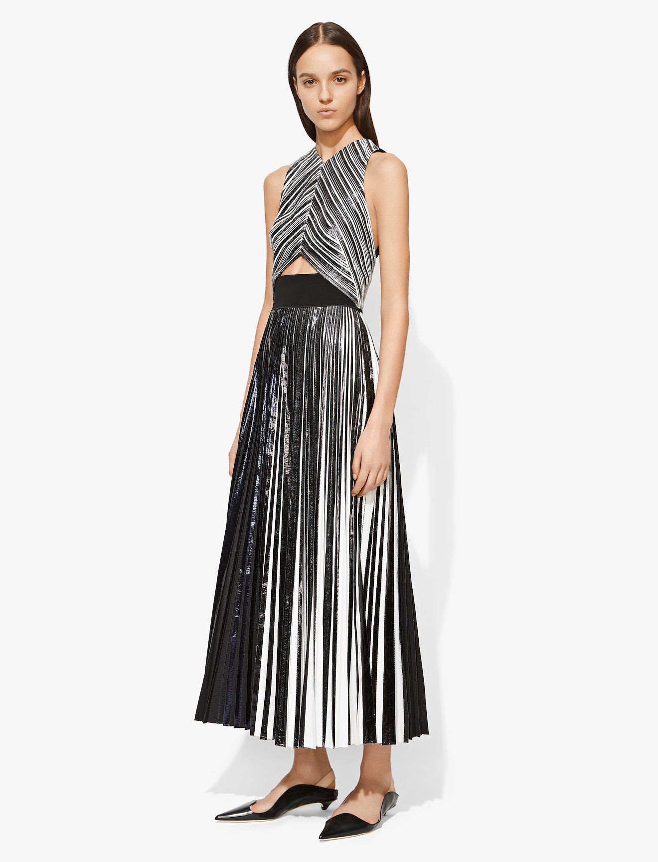 Re Edition Pleated Foil Dress #1