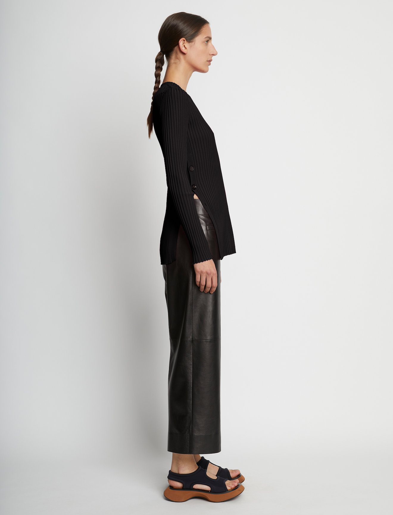 Rib Knit Long Sleeve Sweater #2