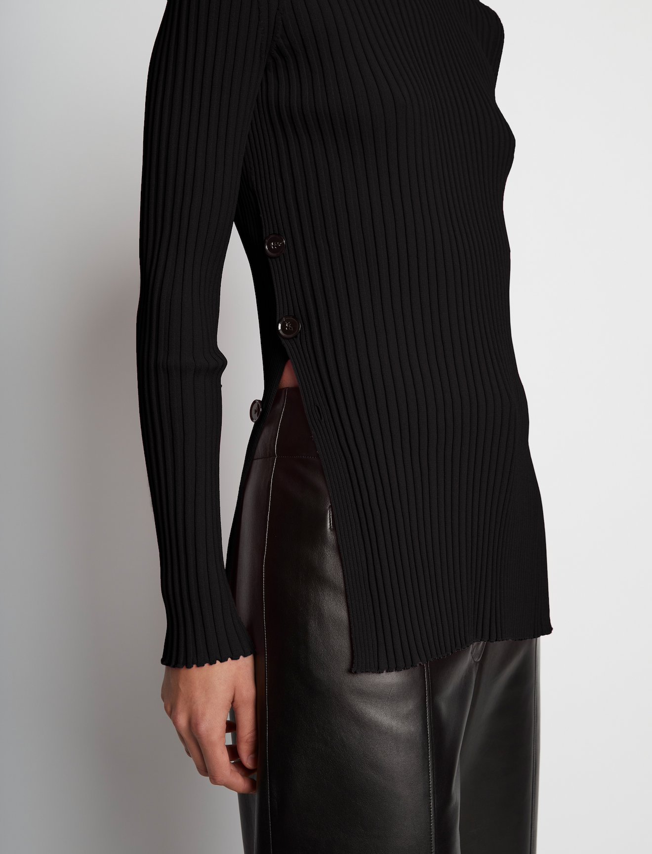 Rib Knit Long Sleeve Sweater #4