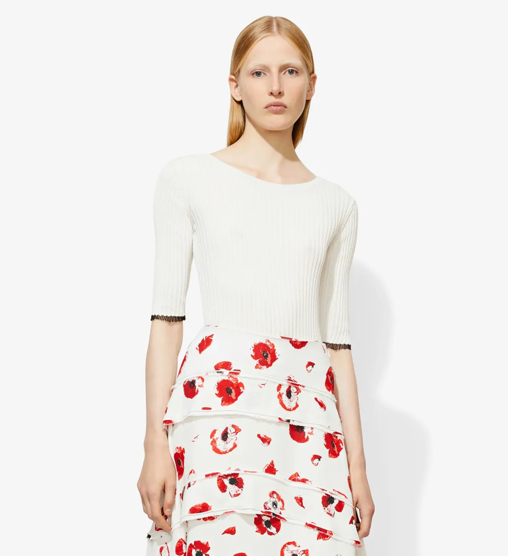 Ribbed Scoop Back Top