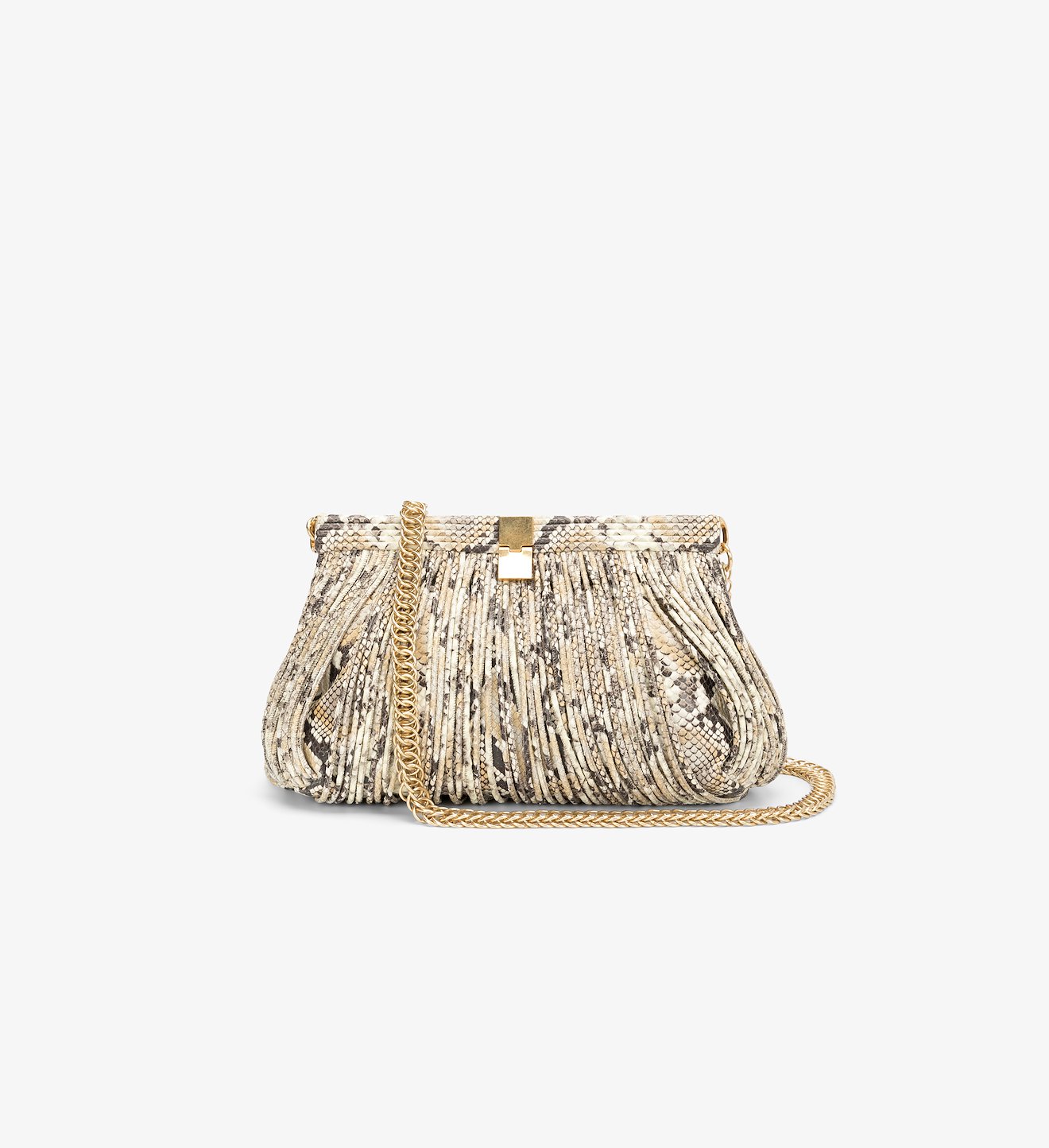 Rolo Frame Clutch Printed Snake