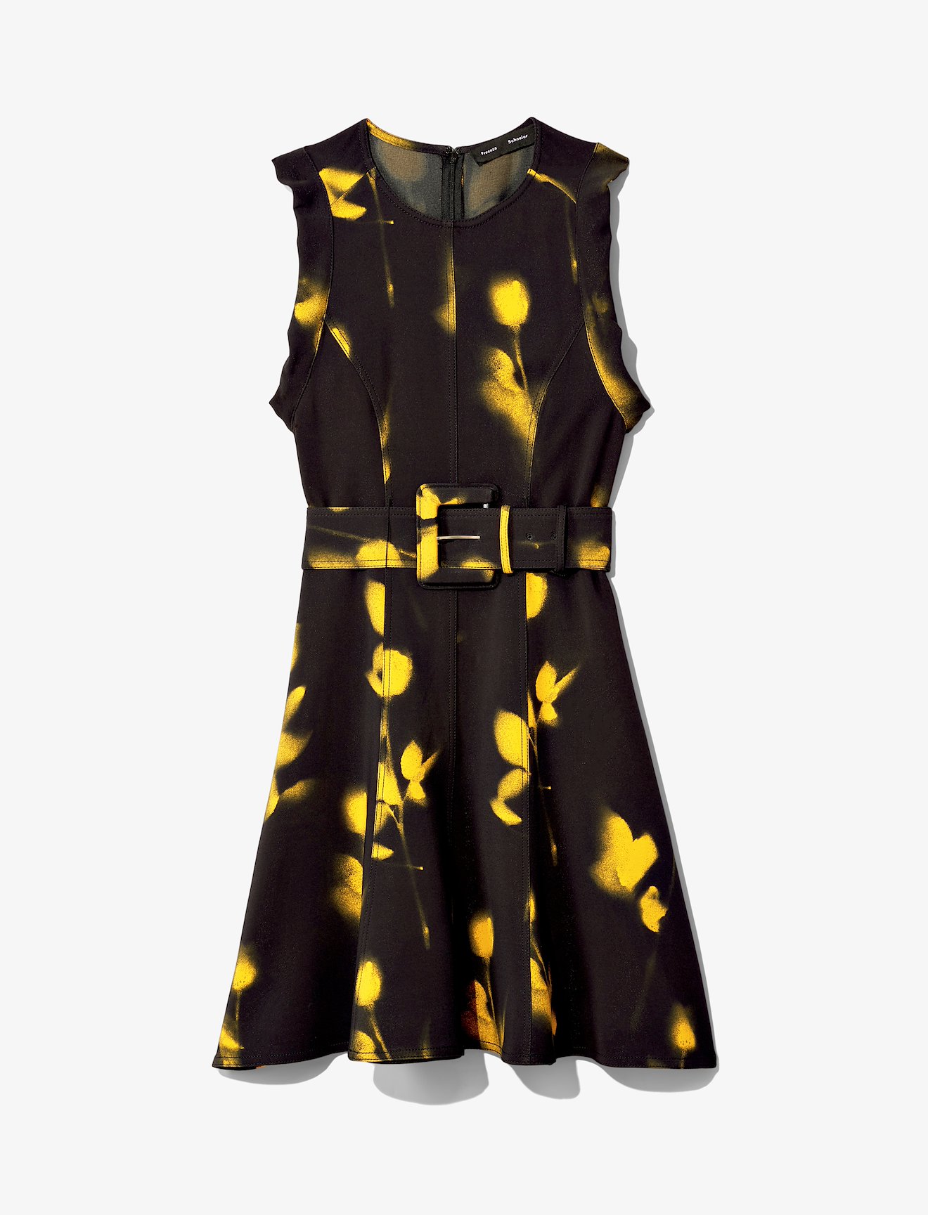 Rose Imprint Belted Dress #4