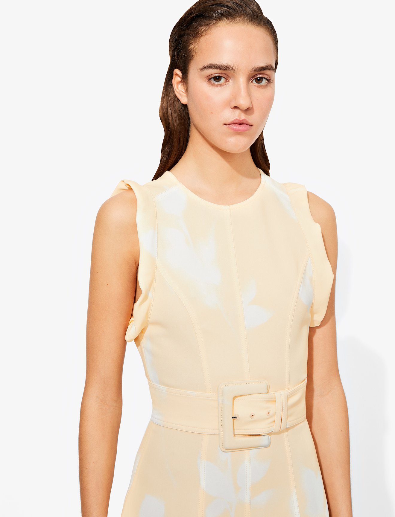 Rose Imprint Belted Dress #3