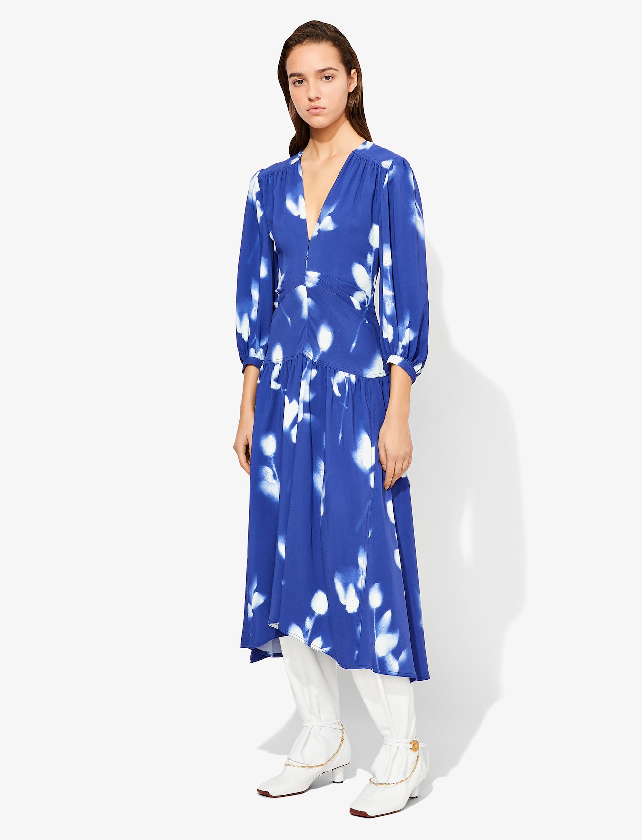 Rose Imprint Long Sleeve Dress #1