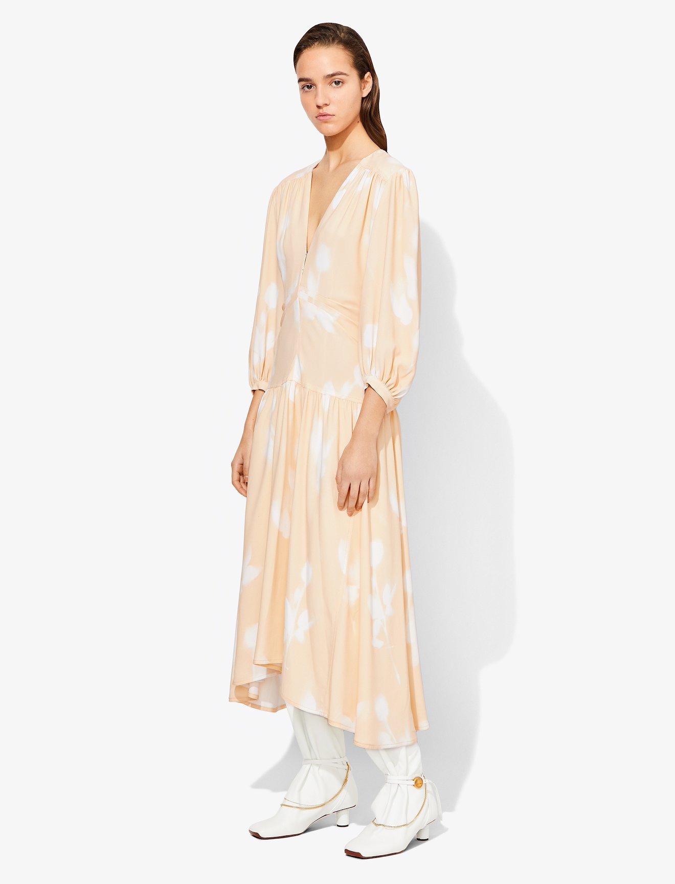 Rose Imprint Long Sleeve Dress #1