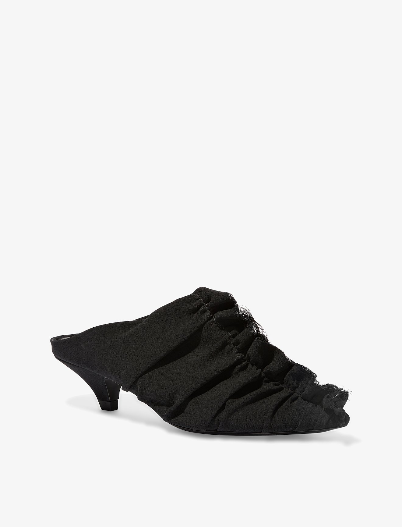 Ruched Kitten Heel Mules #1