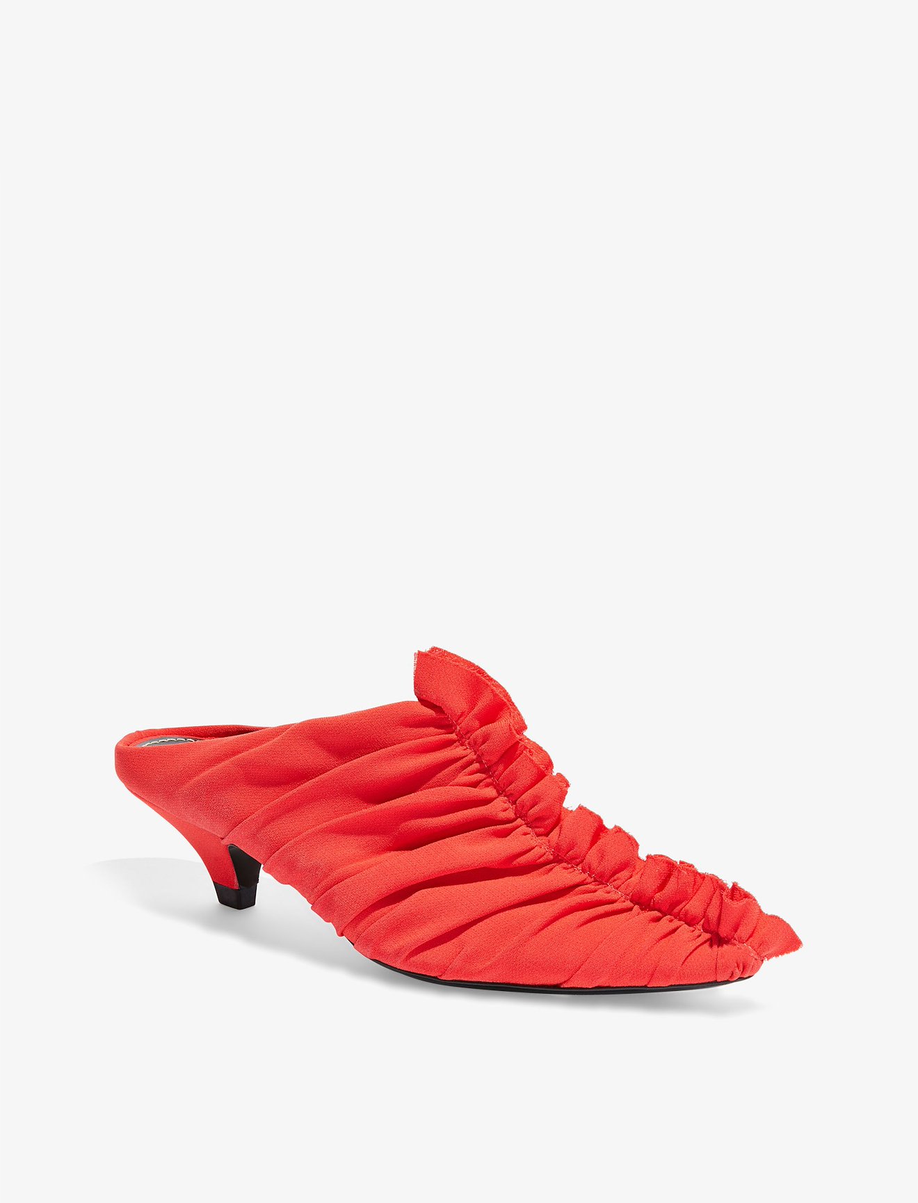 Ruched Kitten Heel Mules #1