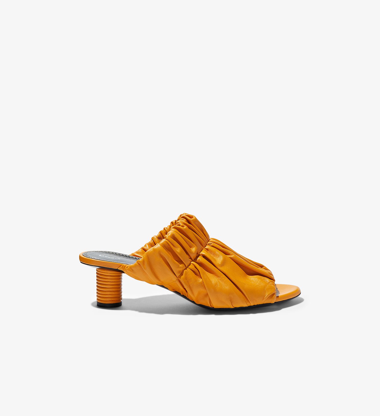 Ruched Nappa Mules
