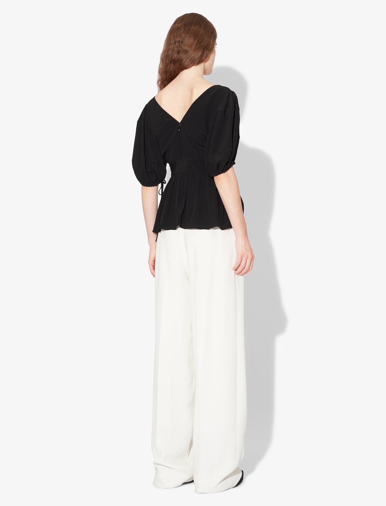 Ruched Tie Puff Sleeve Top #2