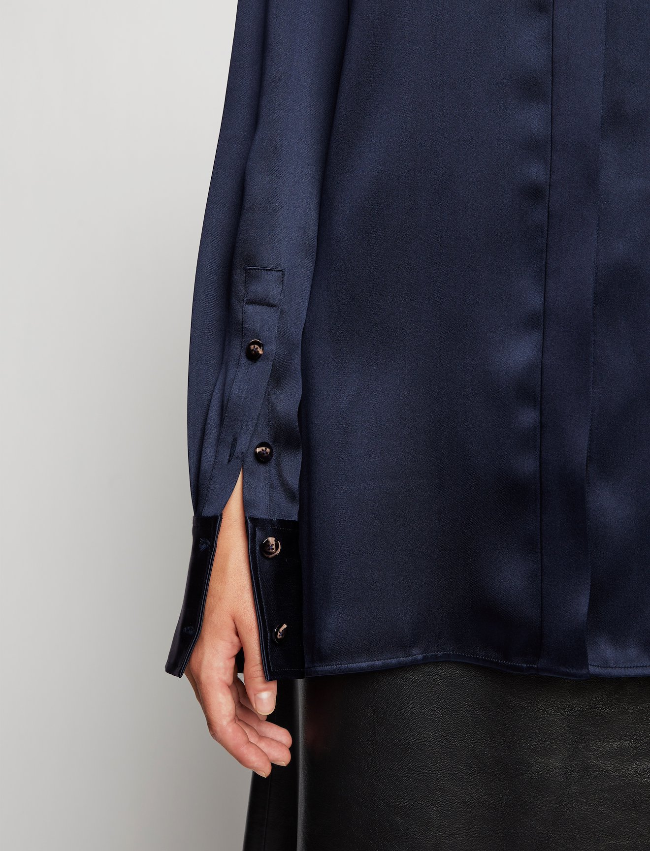 Satin Button Down Shirt #3