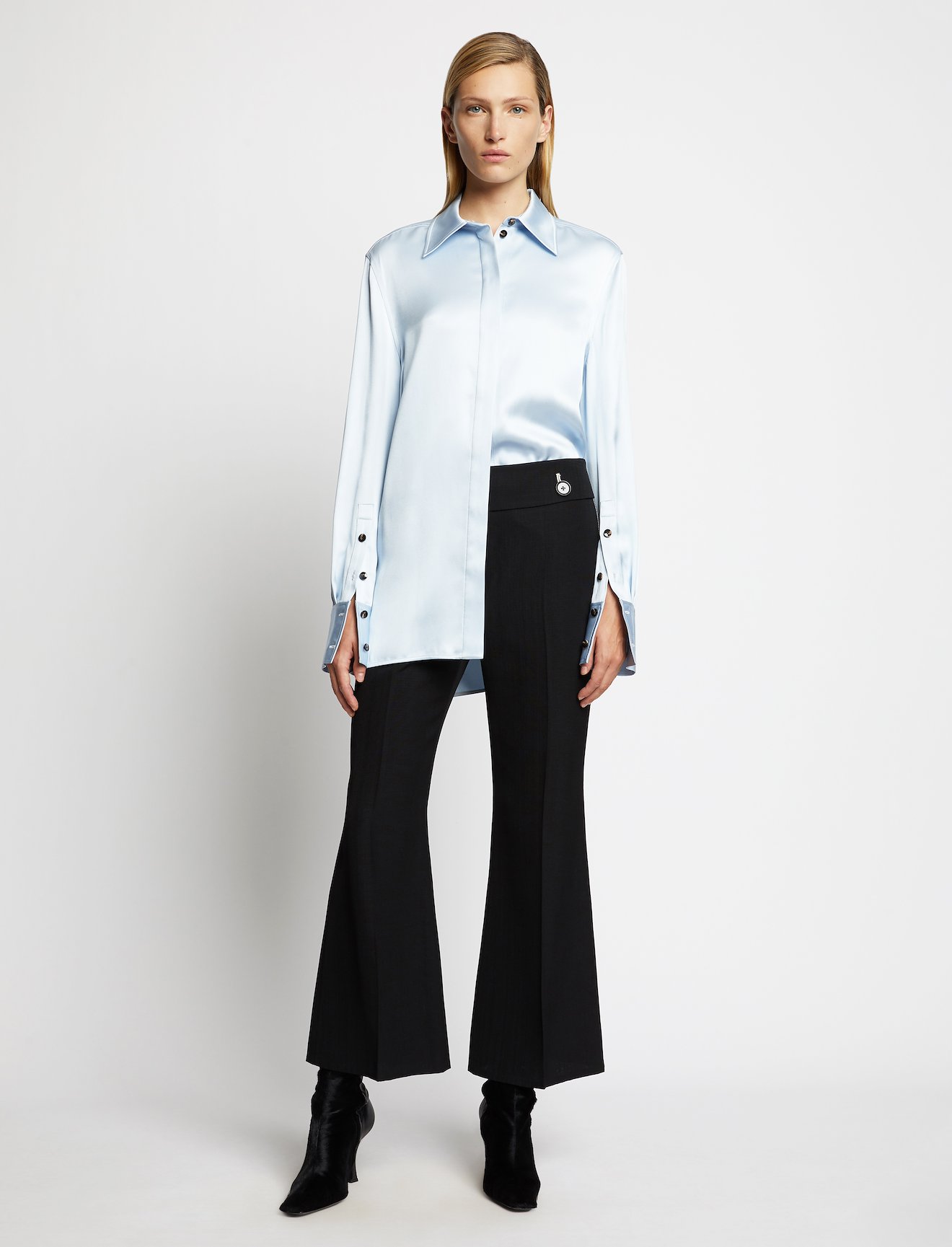 Satin Button Down Shirt #1