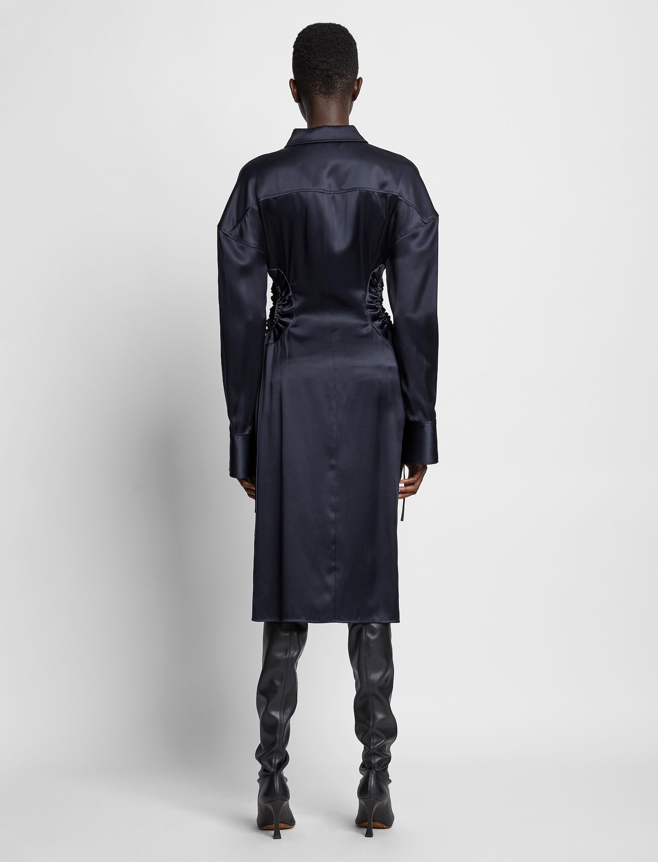 Satin Cut Out Shirt Dress #2