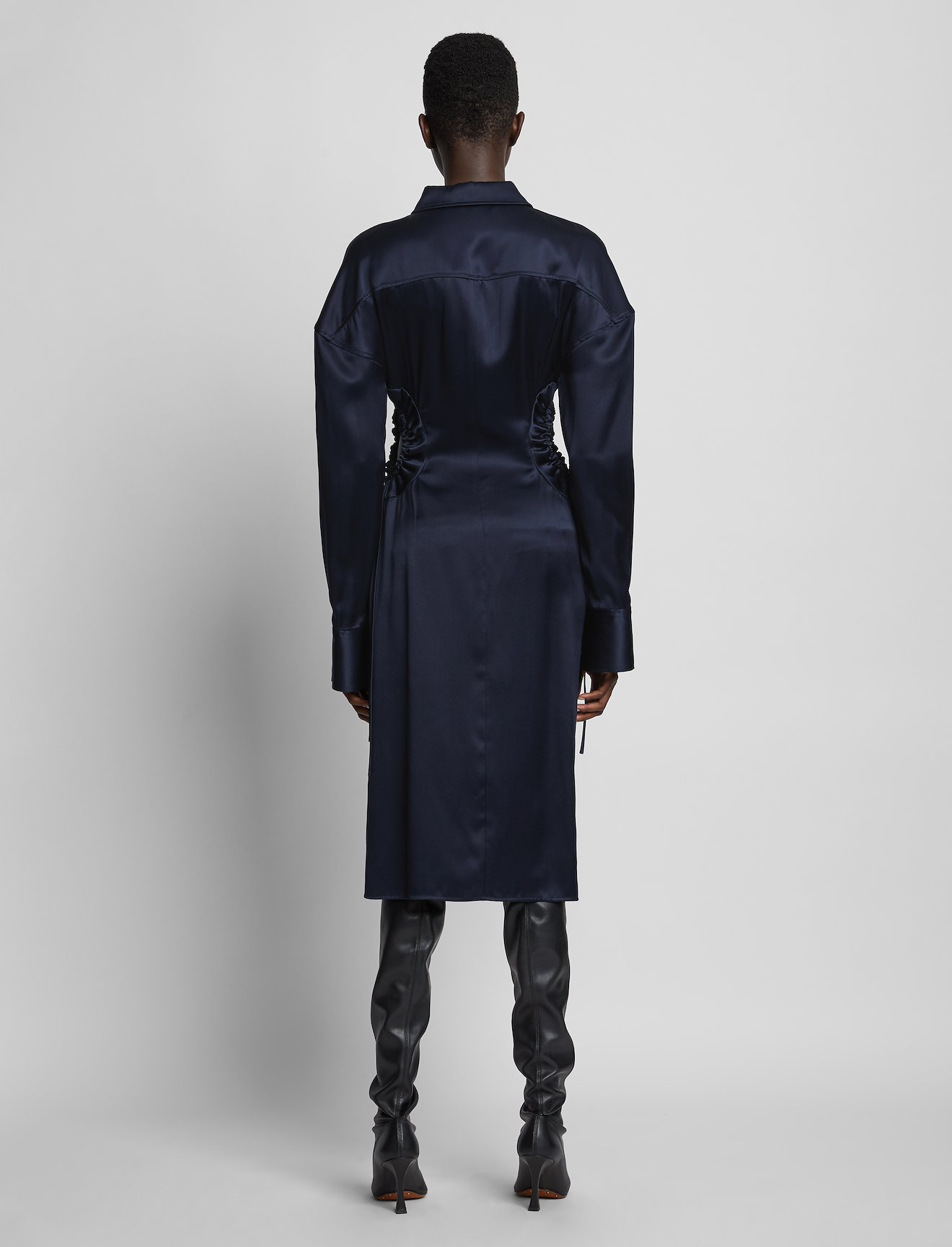 Satin Cut Out Shirt Dress #2